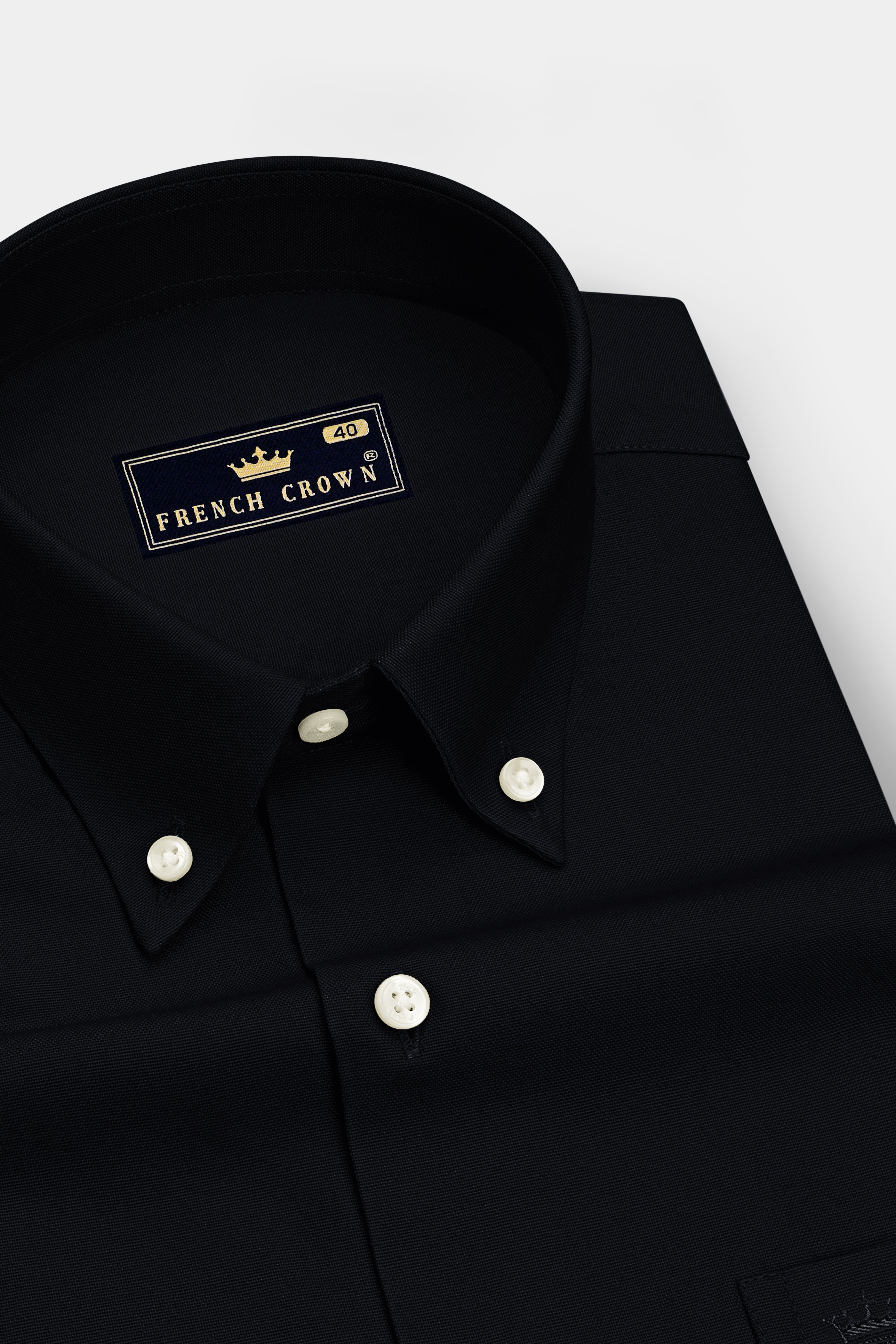 Eclipse-Jade Black Oxford Premium Cotton Dress Button Down Shirt