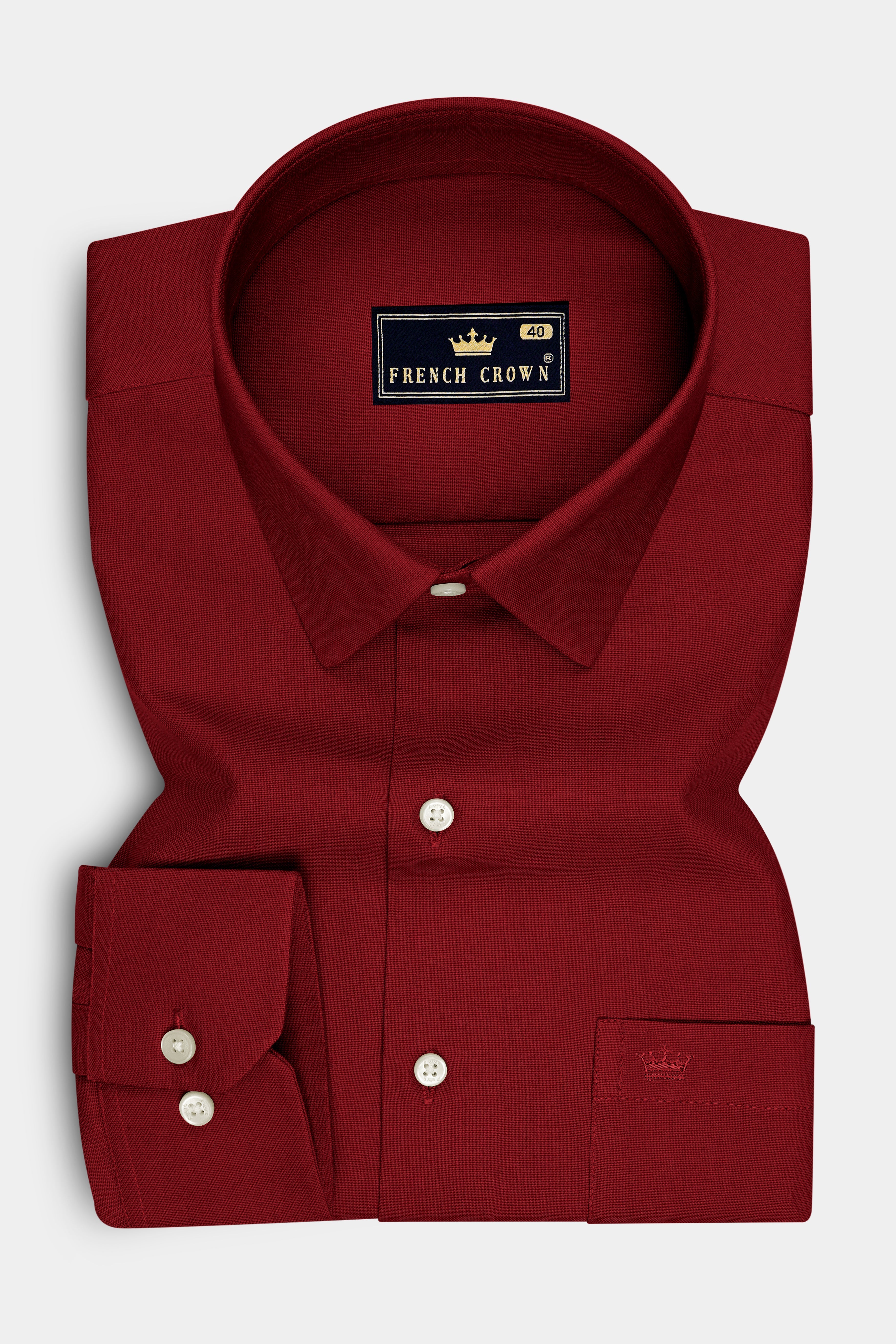 Rouge-Persian Plum Red Oxford Premium Cotton Dress Shirt