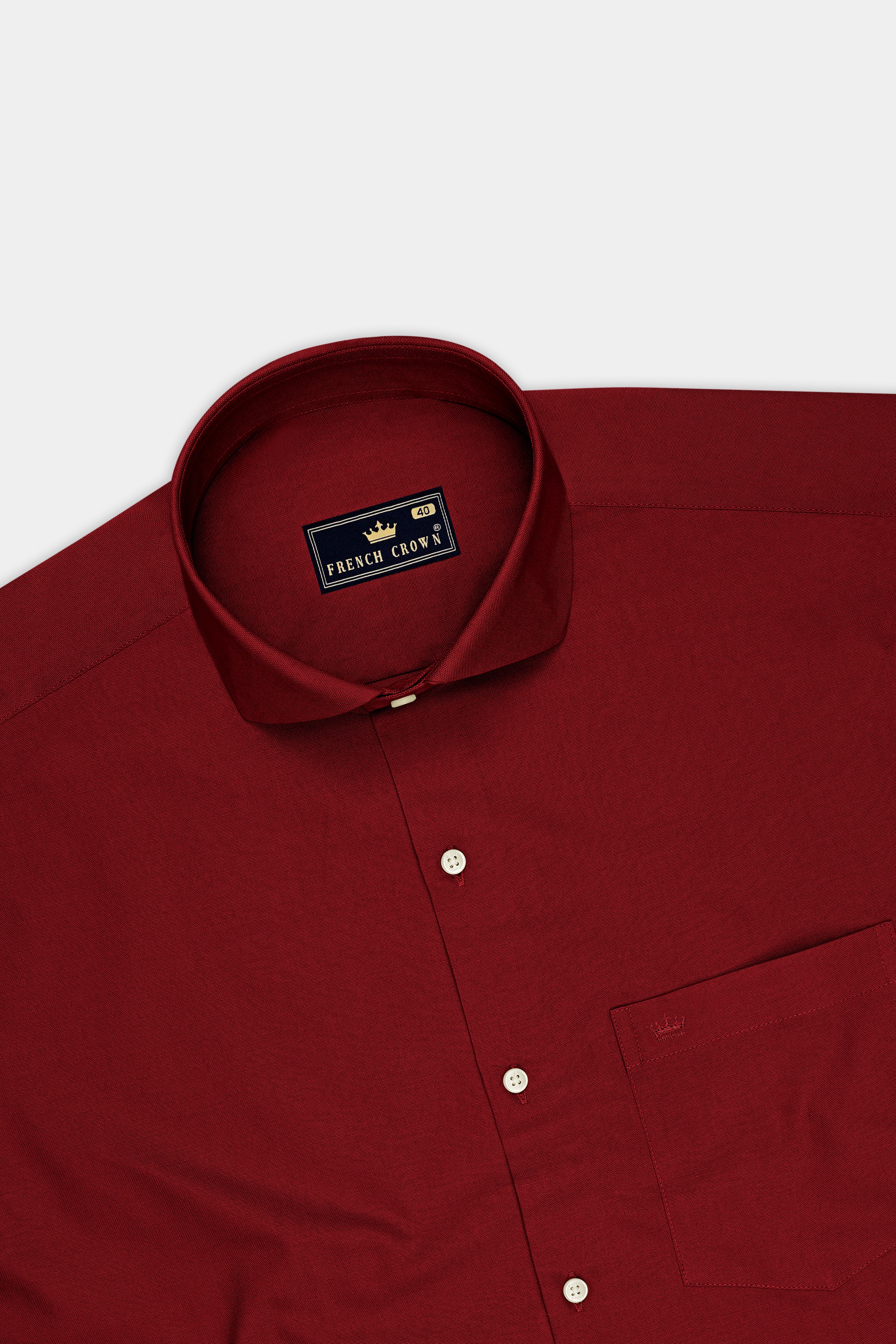 Rouge-Persian Plum Red Oxford Premium Cotton Dress Cut Away Shirt