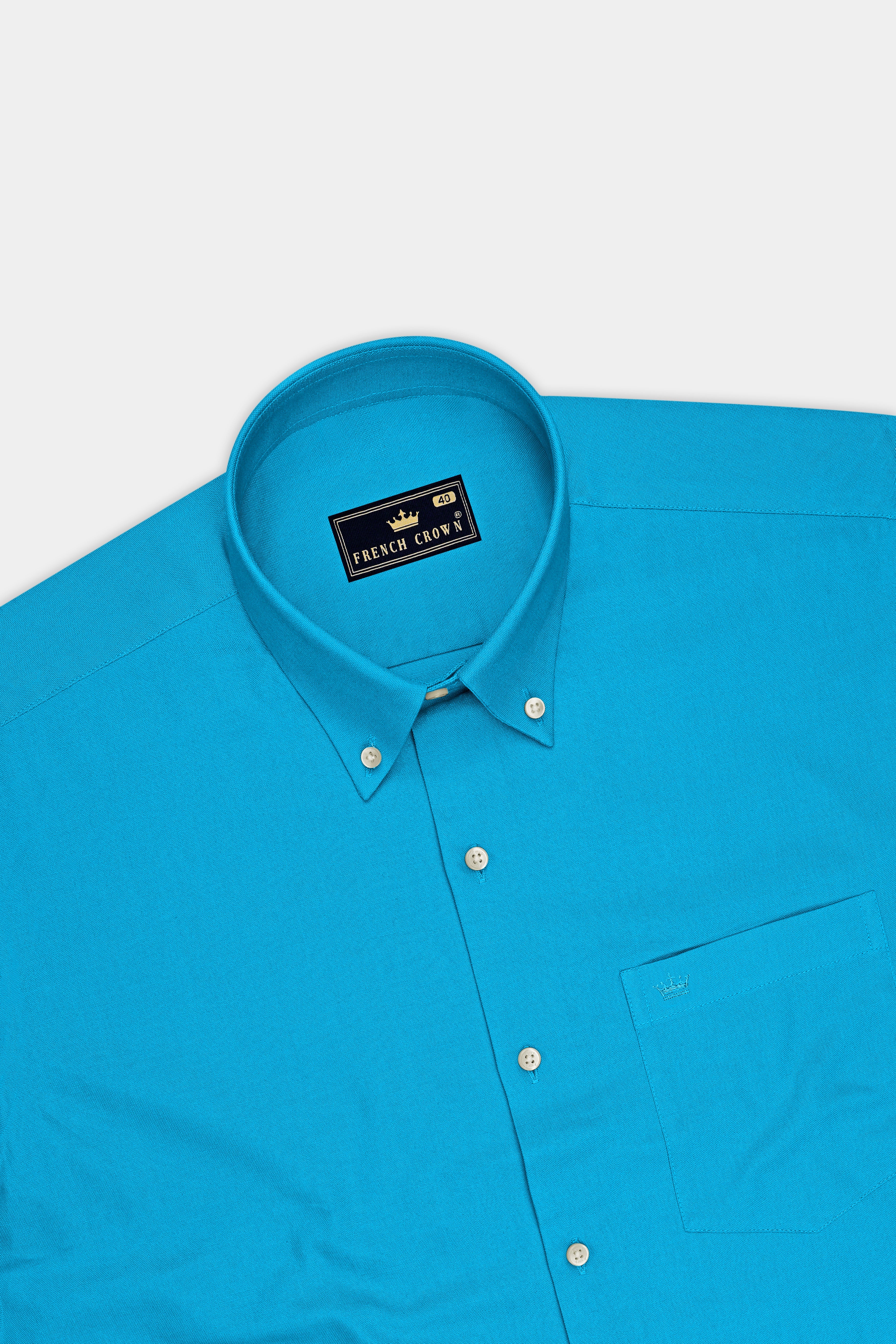 Zephyr-Butterfly Blue Oxford Premium Cotton Dress Button Down Shirt
