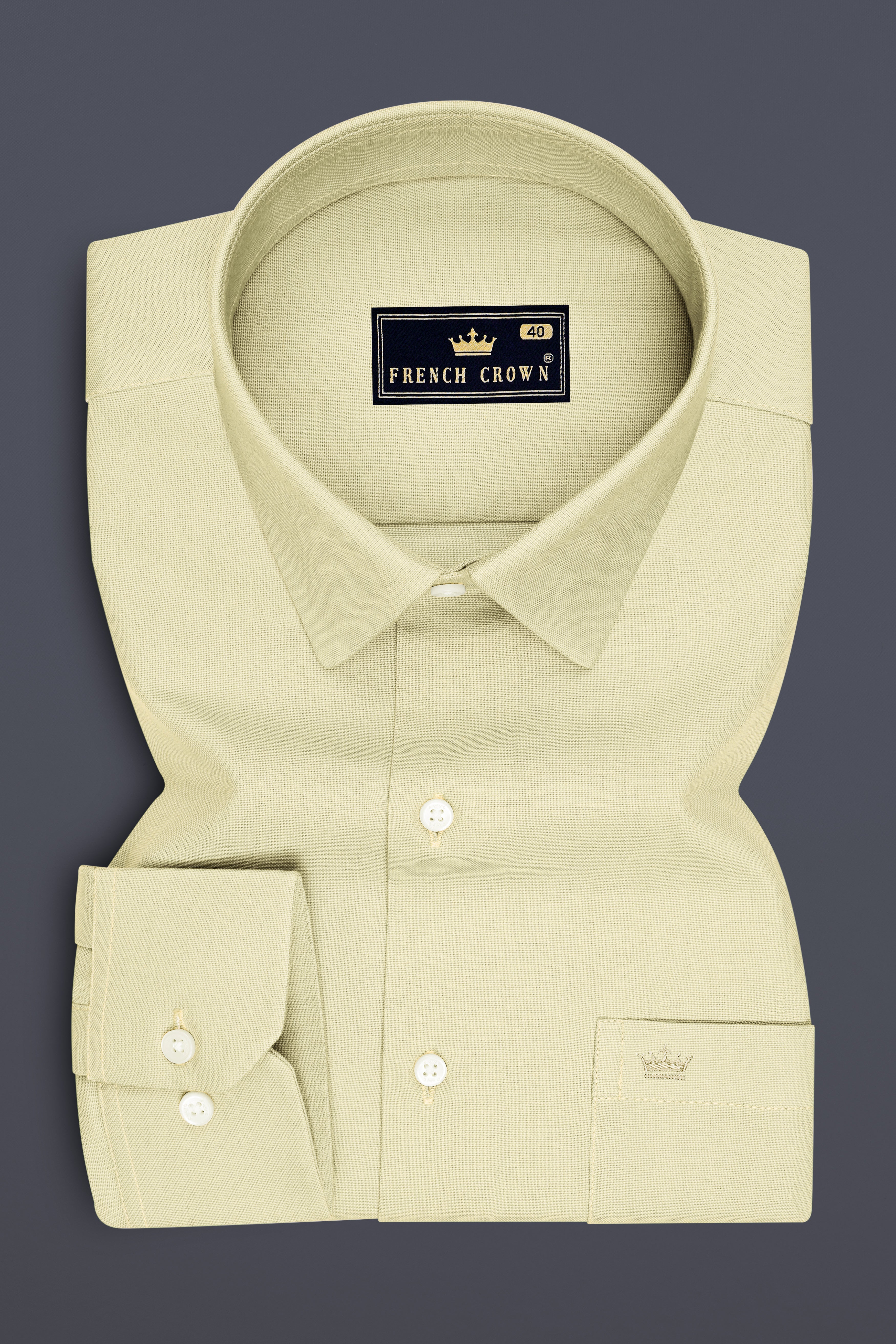 Ivora-Bone Cream Oxford Premium Cotton Dress Shirt