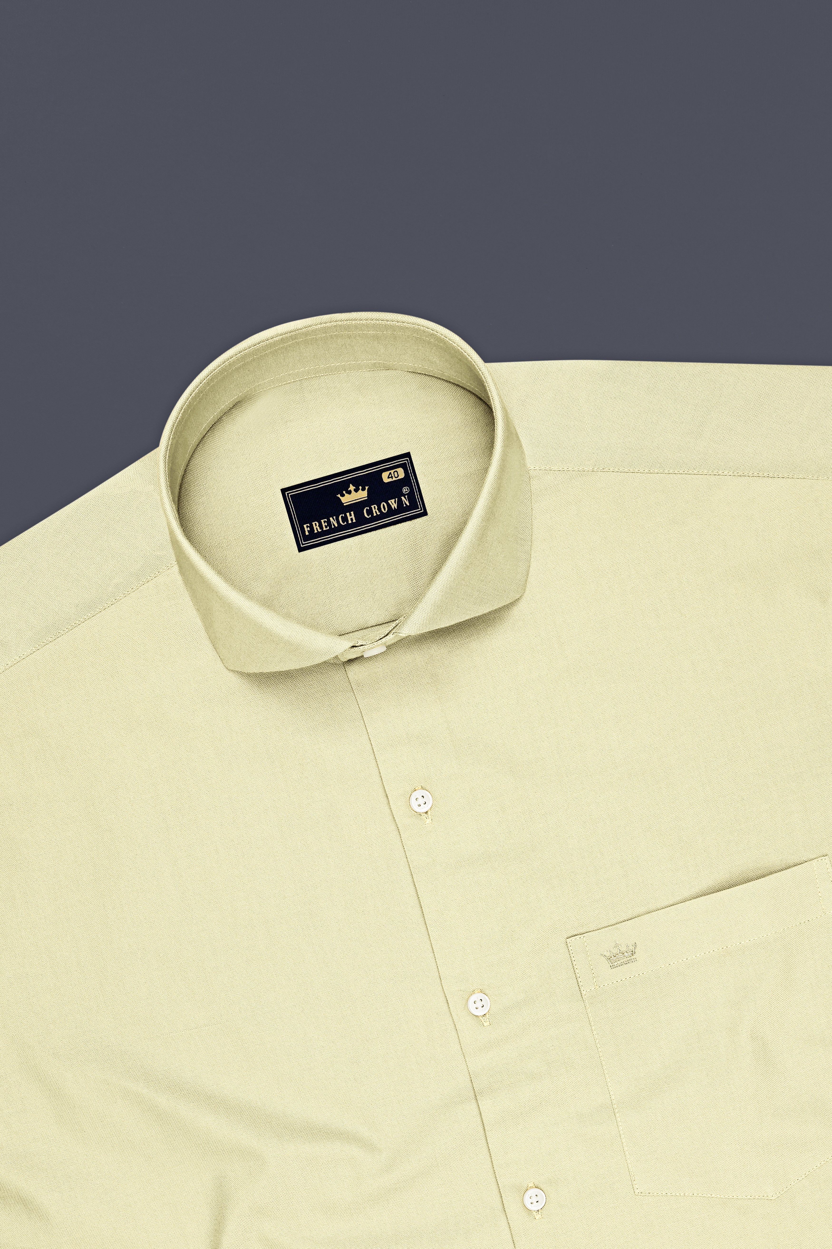 Ivora-Bone Cream Oxford Premium Cotton Dress Cut Away Shirt