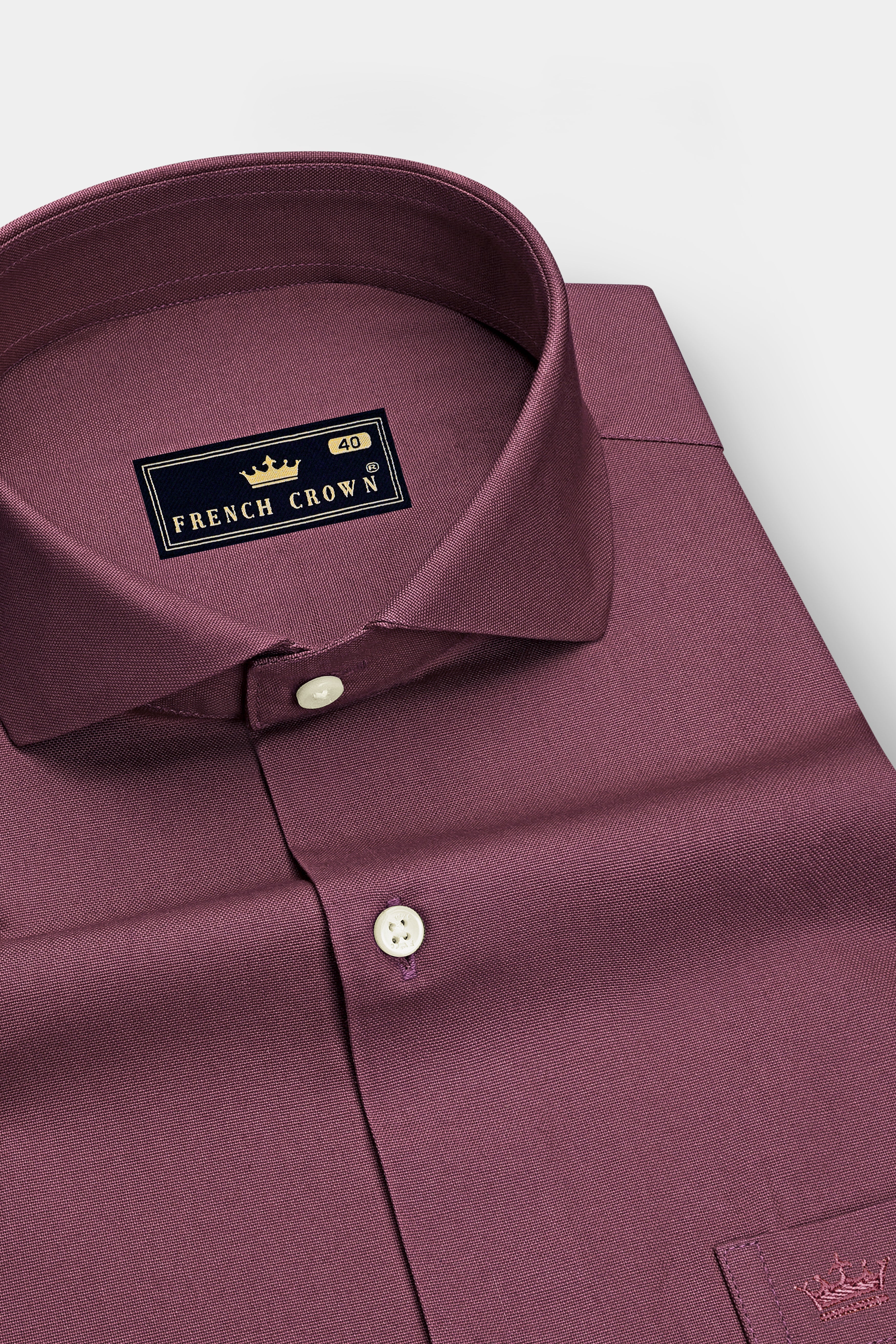 Rosen-Rust Pink Oxford Premium Cotton Dress Cut Away Shirt