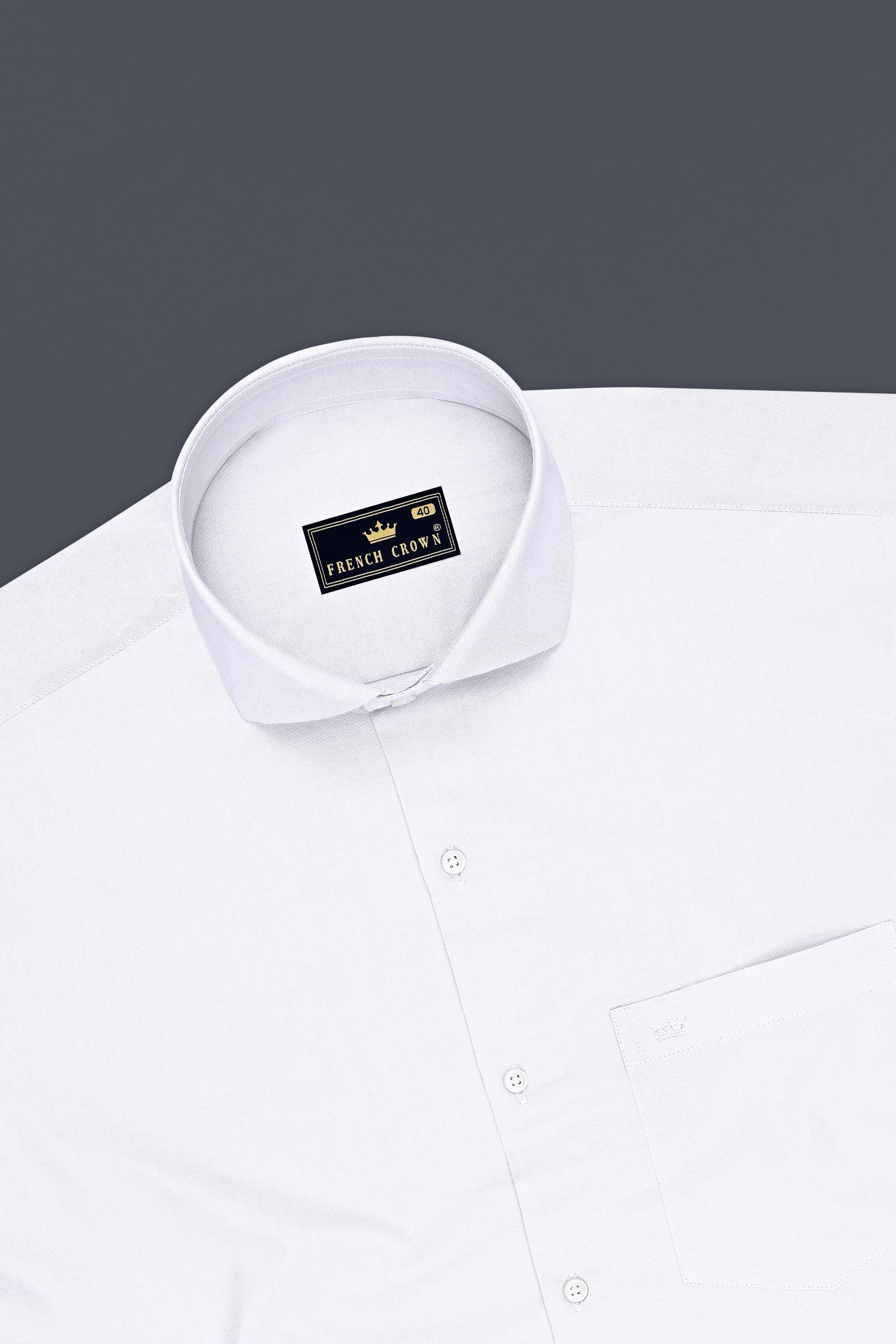 Lumen-Bright White Oxford Premium Cotton Dress Cut Away Shirt