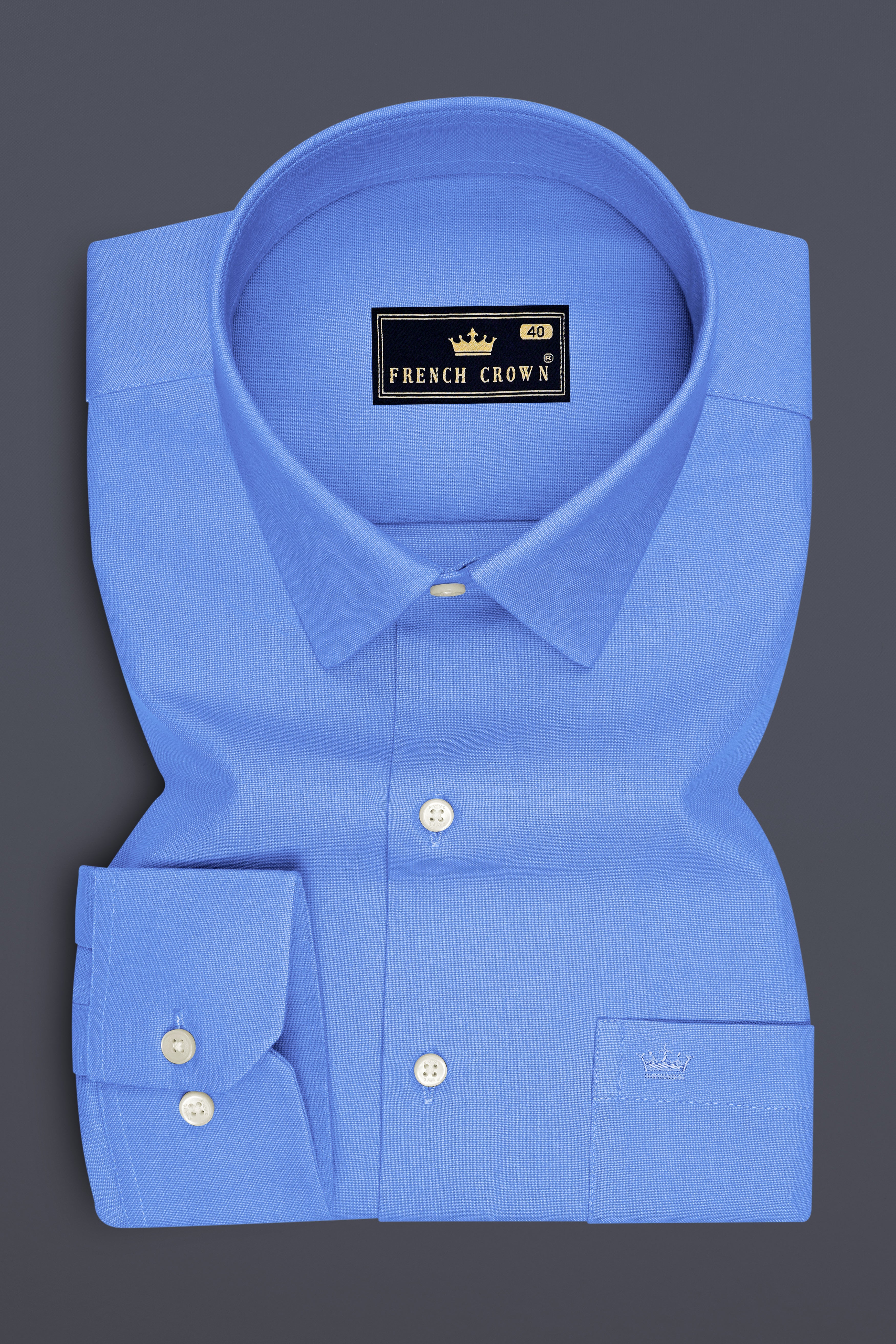 Verto-Jordy Blue Oxford Premium Cotton Dress Shirt