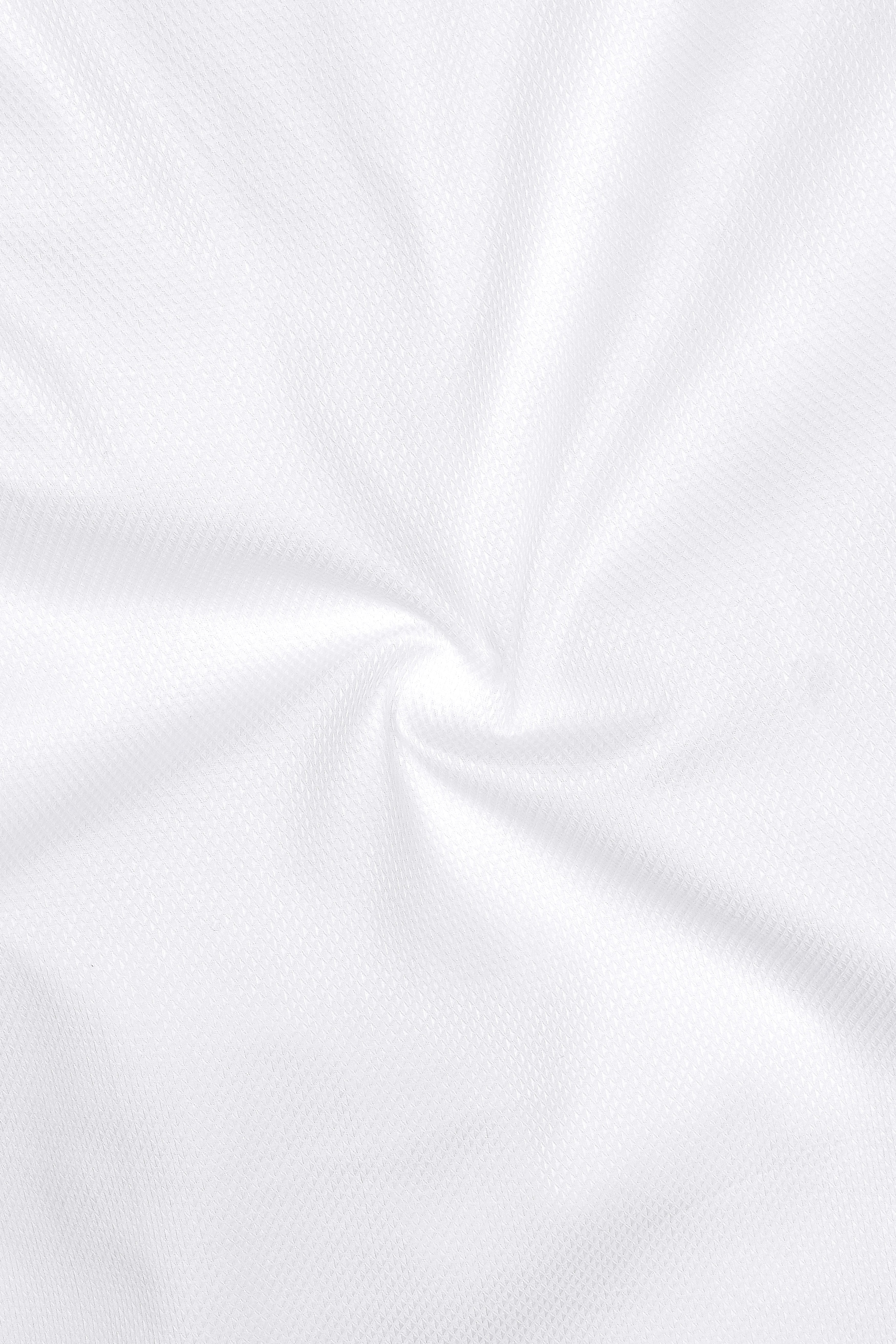 Luminor-Bright White Dobby Textured Premium Giza Cotton Dress Shirt