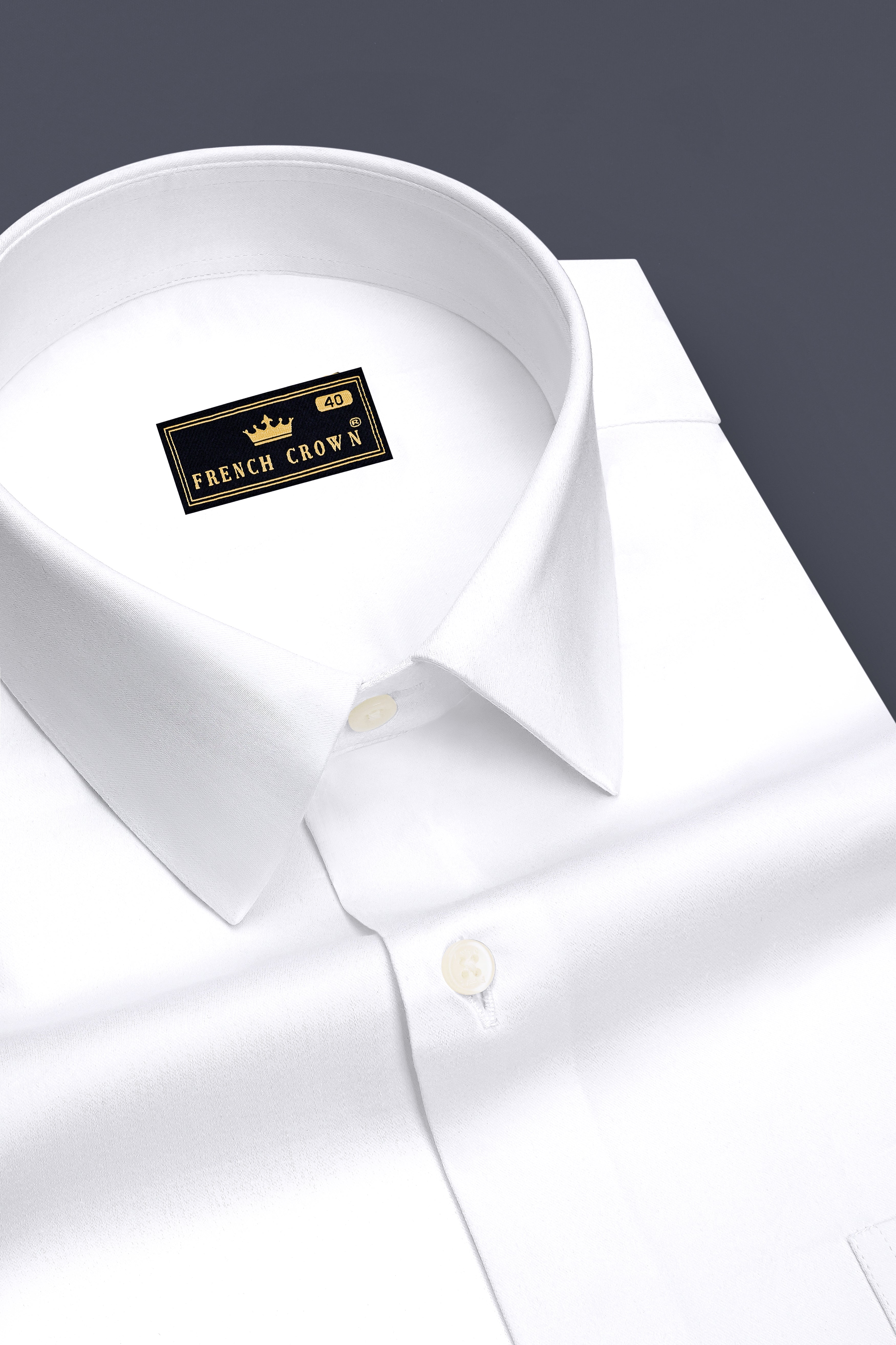 Aura-Bright White Subtle Sheen Super Soft Premium Cotton Dress Shirt