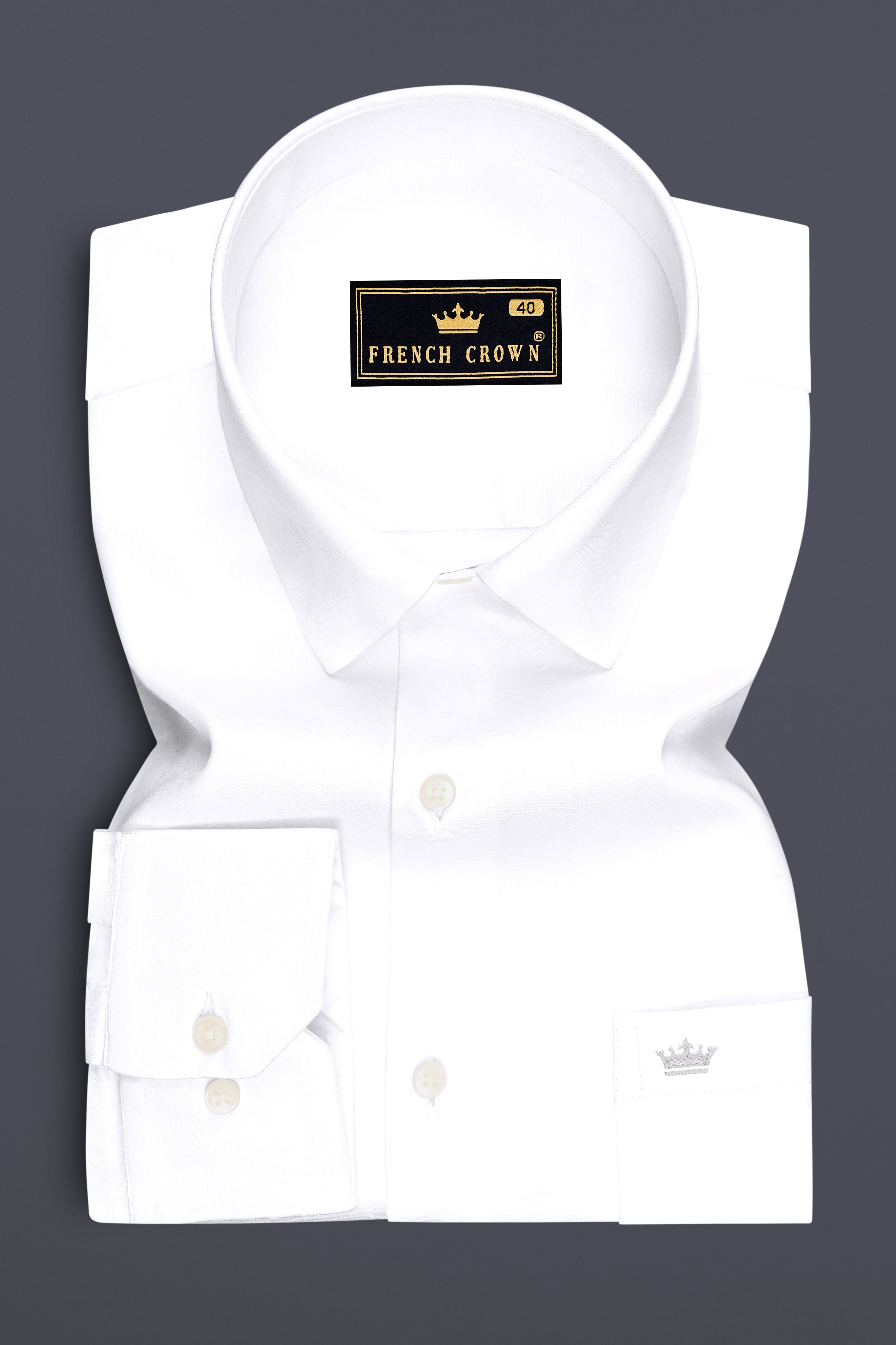 Aura-Bright White Subtle Sheen Super Soft Premium Cotton Dress Shirt