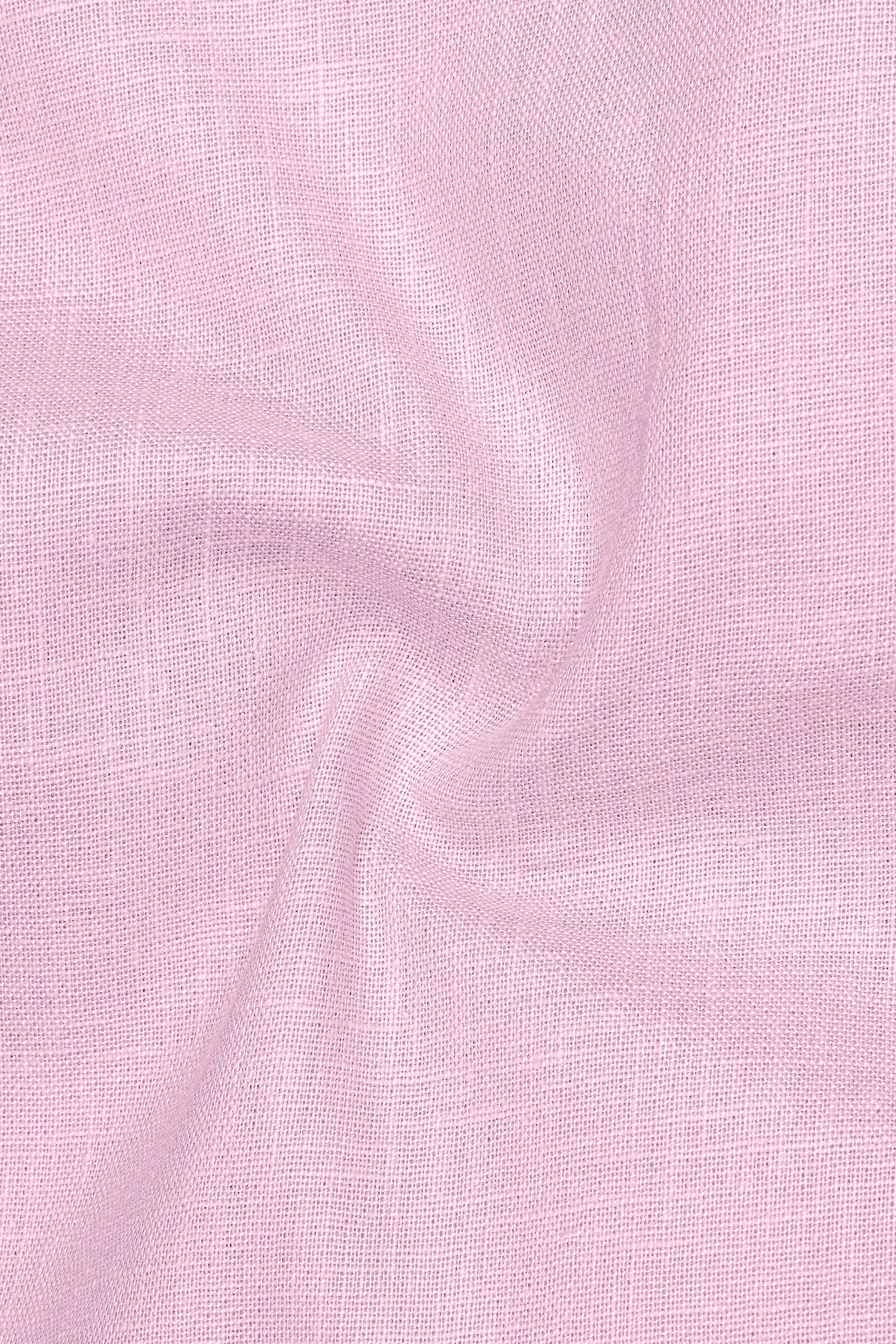 Maison-Classic Rose Pink Luxurious Linen Button Down Dress Shirt