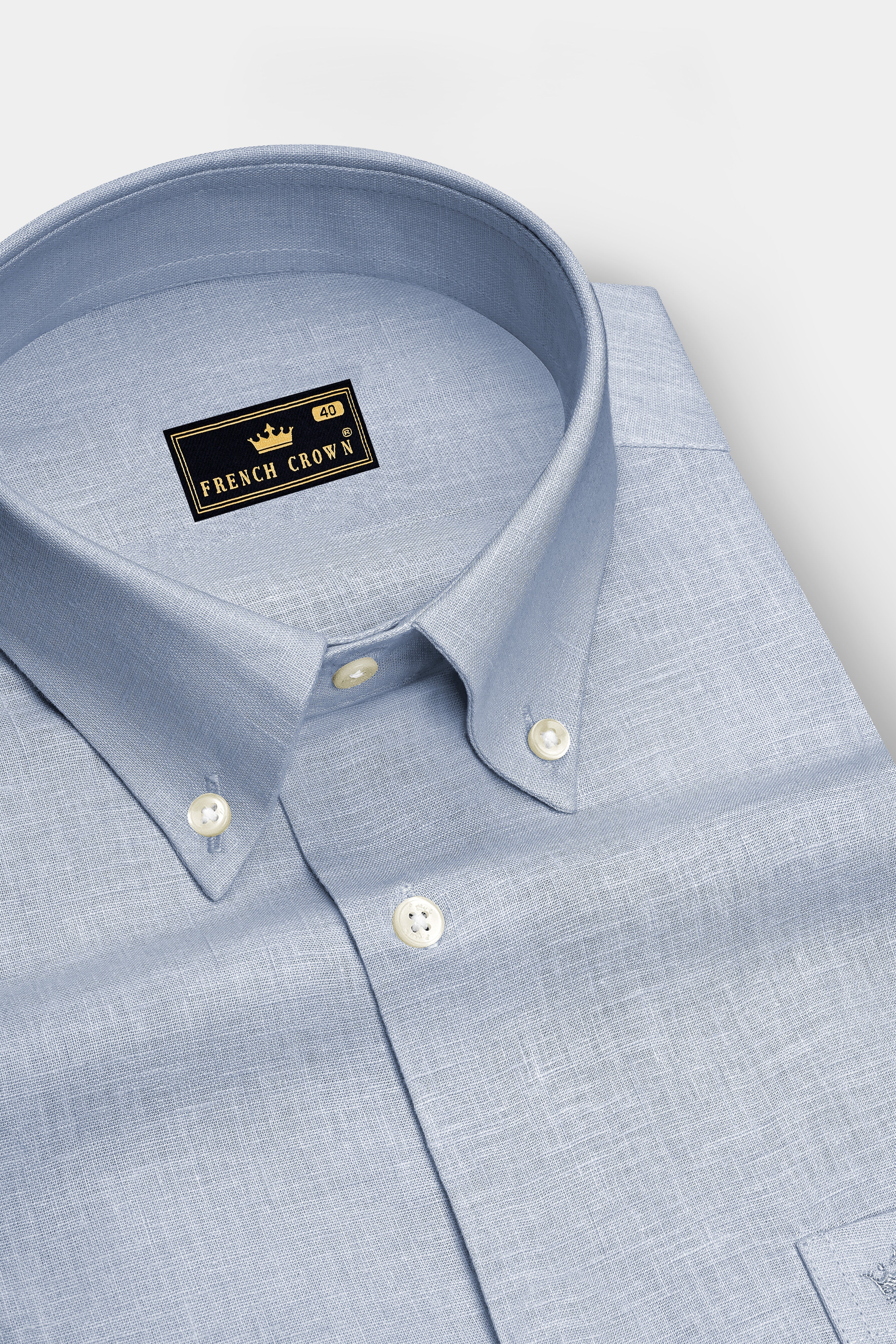 Nimbus-Casper Gray Luxurious Linen Button Down Dress Shirt