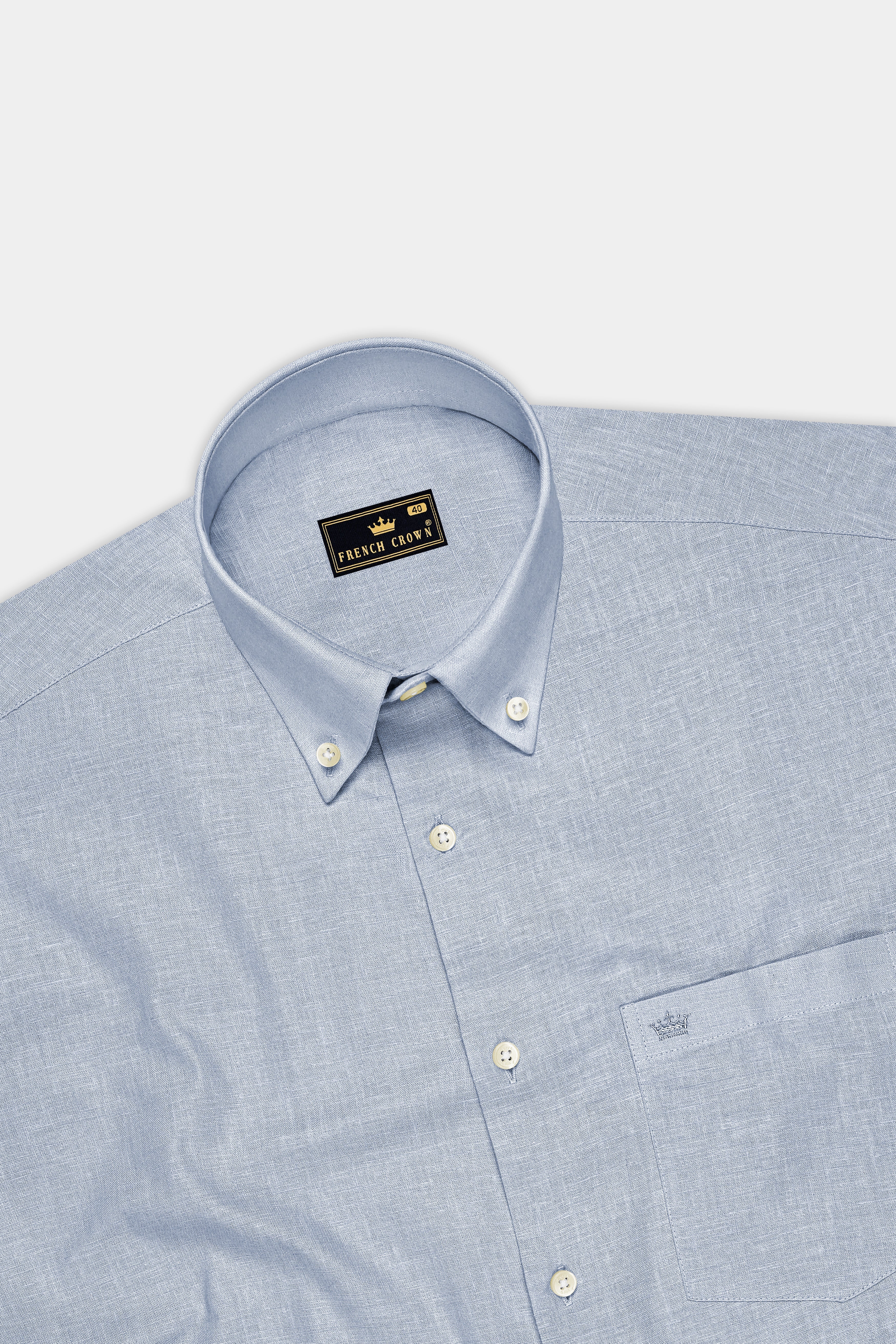 Nimbus-Casper Gray Luxurious Linen Button Down Dress Shirt
