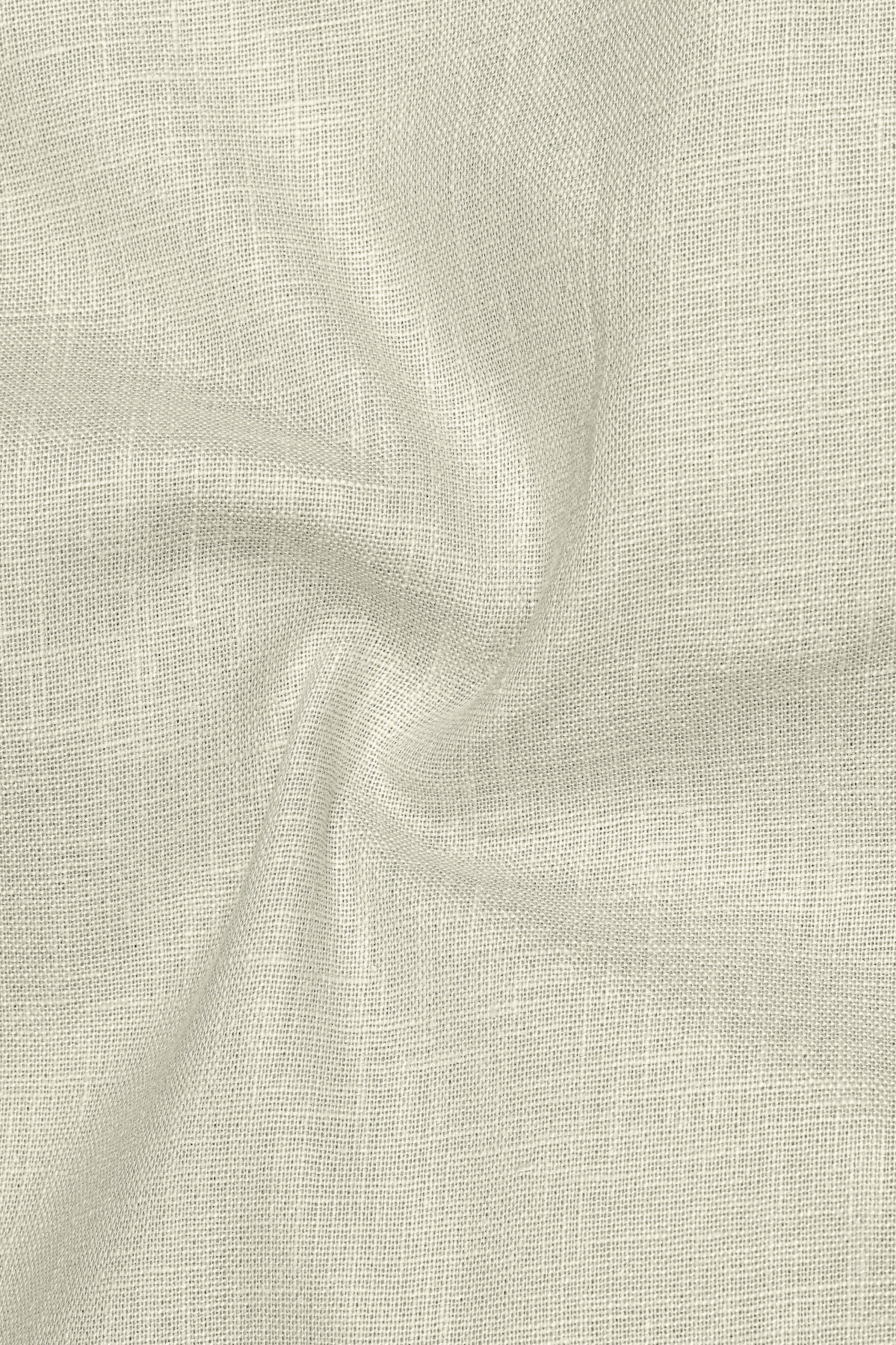 Olivon-Coriander Cream Luxurious Linen Mandarin Dress Shirt