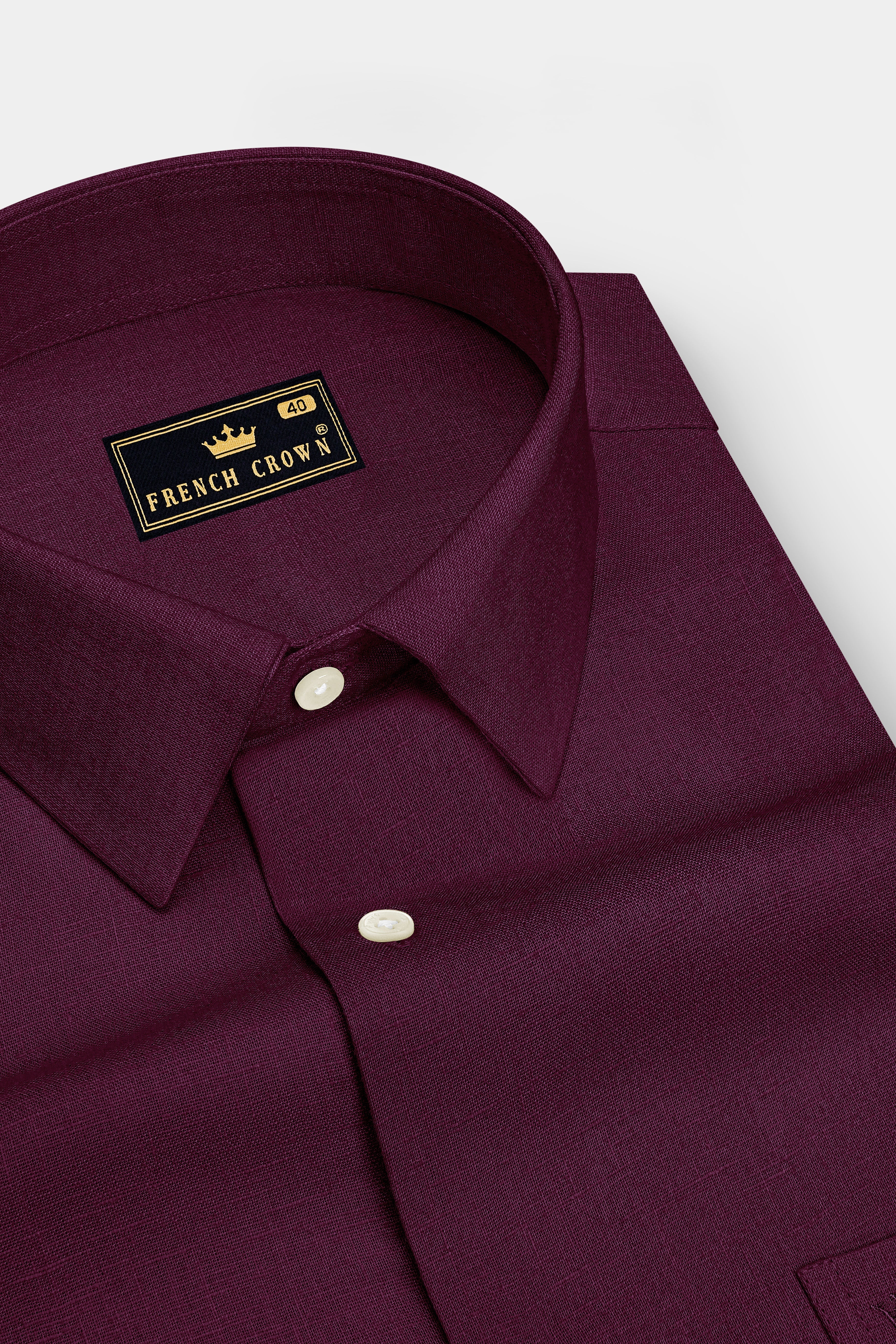 Heritage-English Walnut Maroon Luxurious Linen Dress Shirt