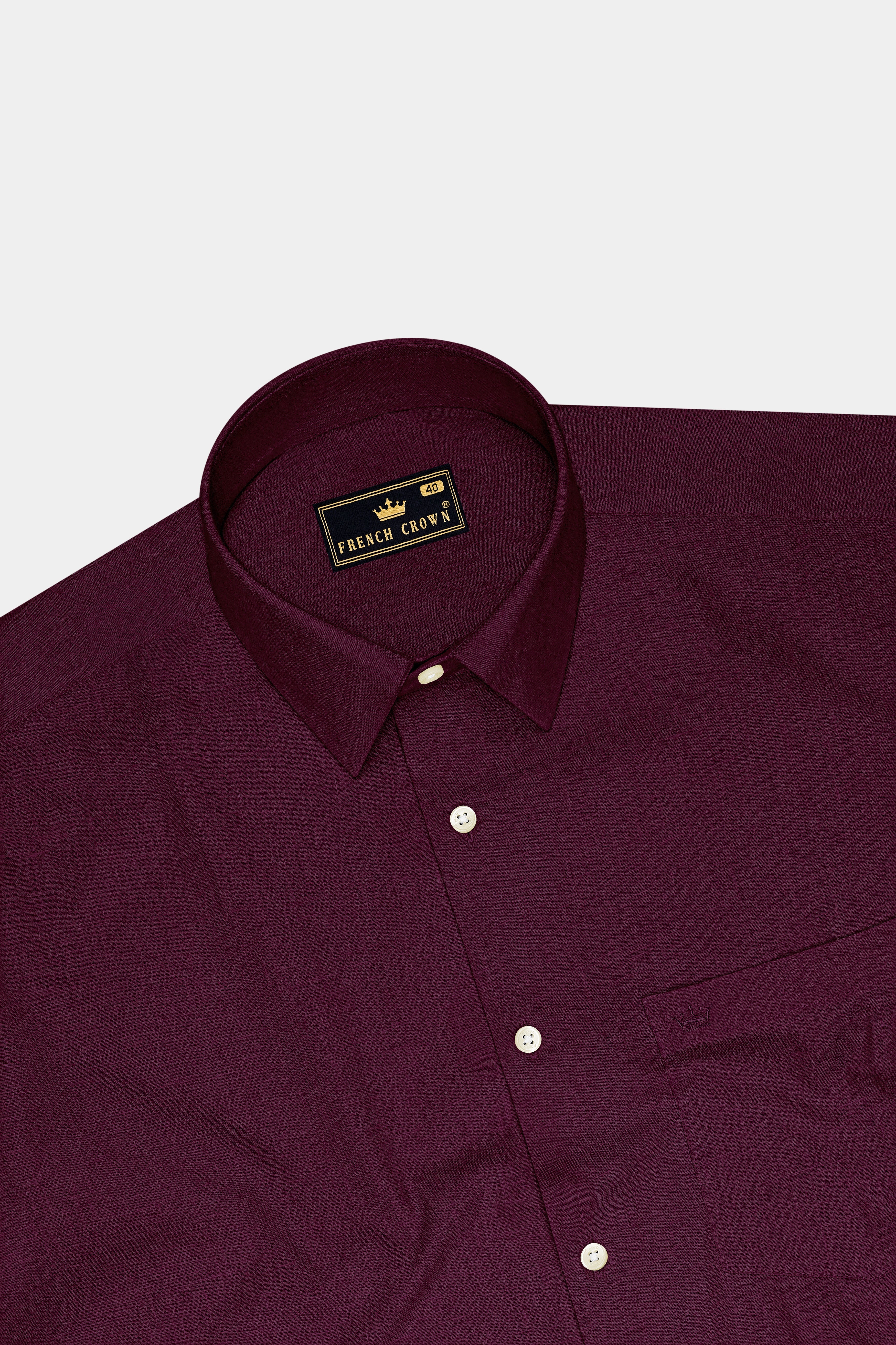 Heritage-English Walnut Maroon Luxurious Linen Dress Shirt