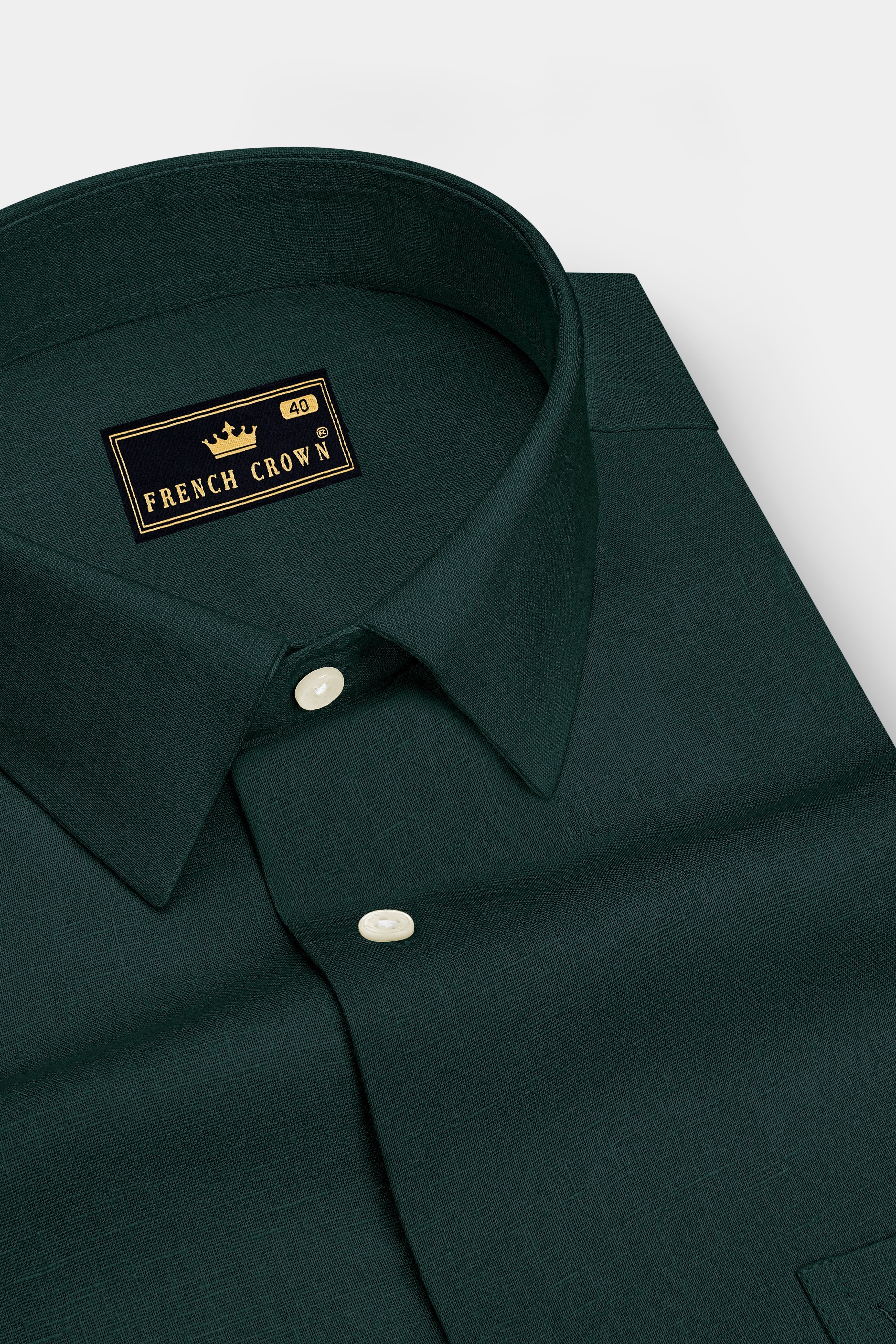 Thrive-Phthalo Green Luxurious Linen Dress Shirt