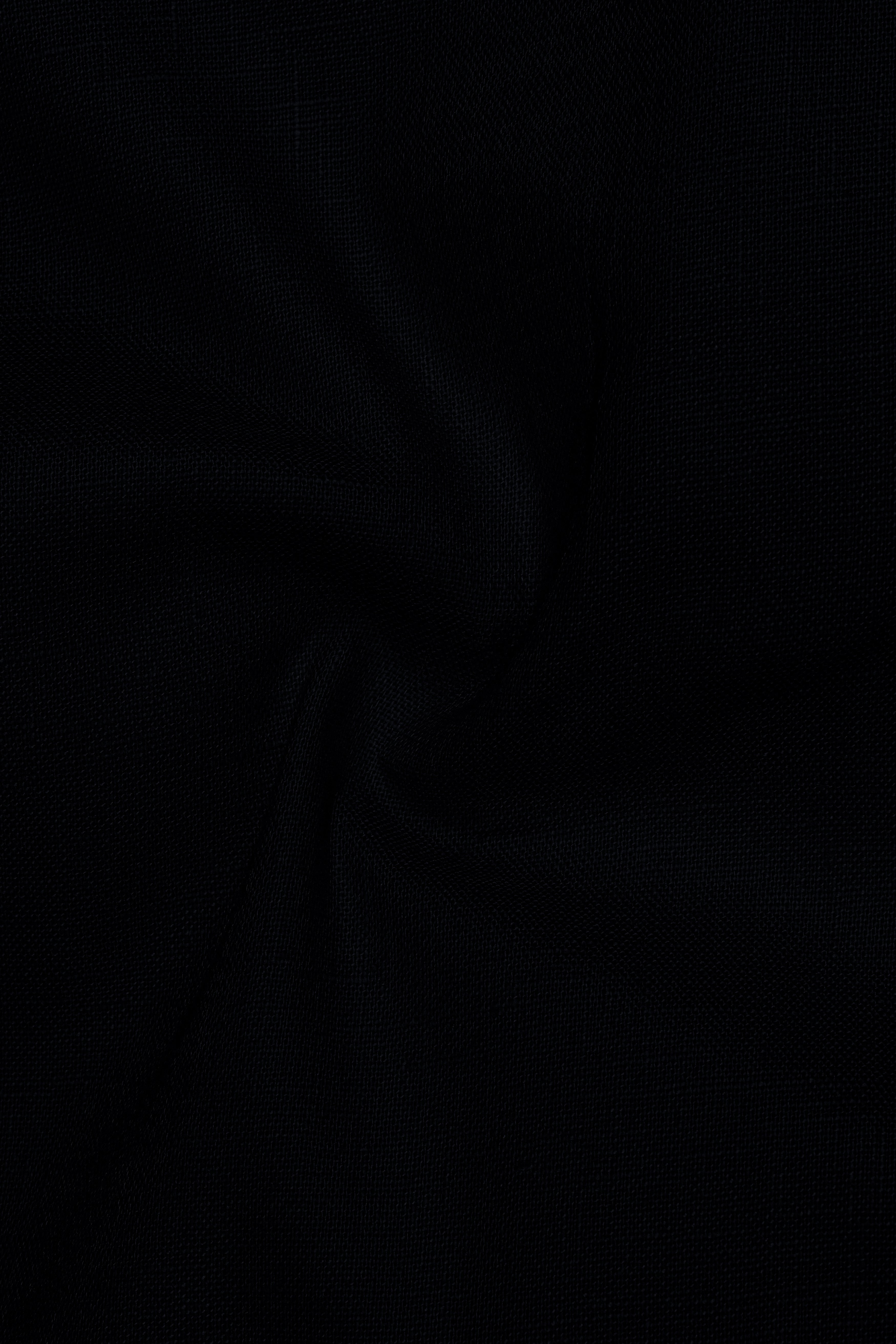 Vantor-Jade Black Luxurious Linen Button Down Dress Shirt