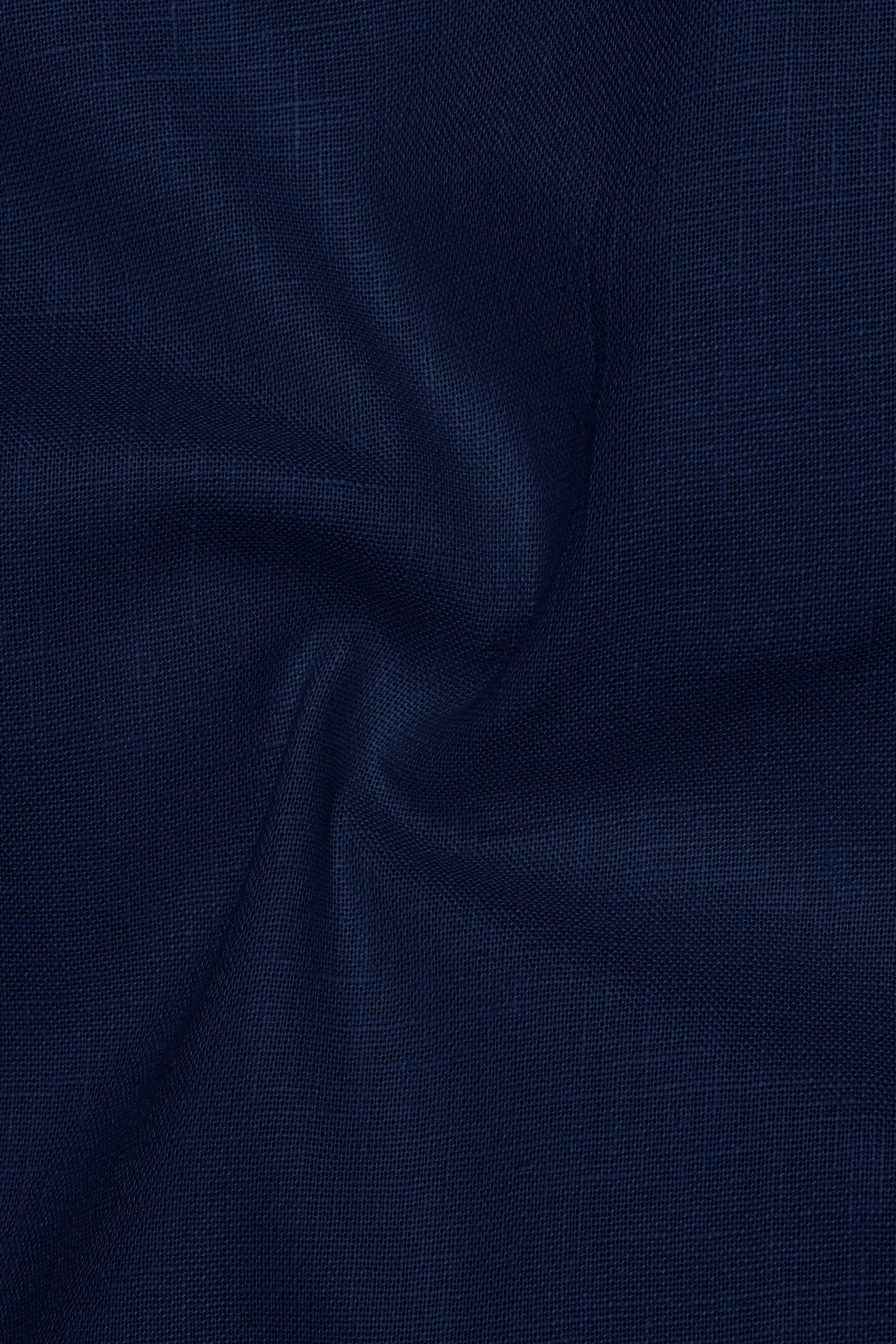 Cobalt-Midnight Blue Luxurious Linen Button Down Dress Shirt