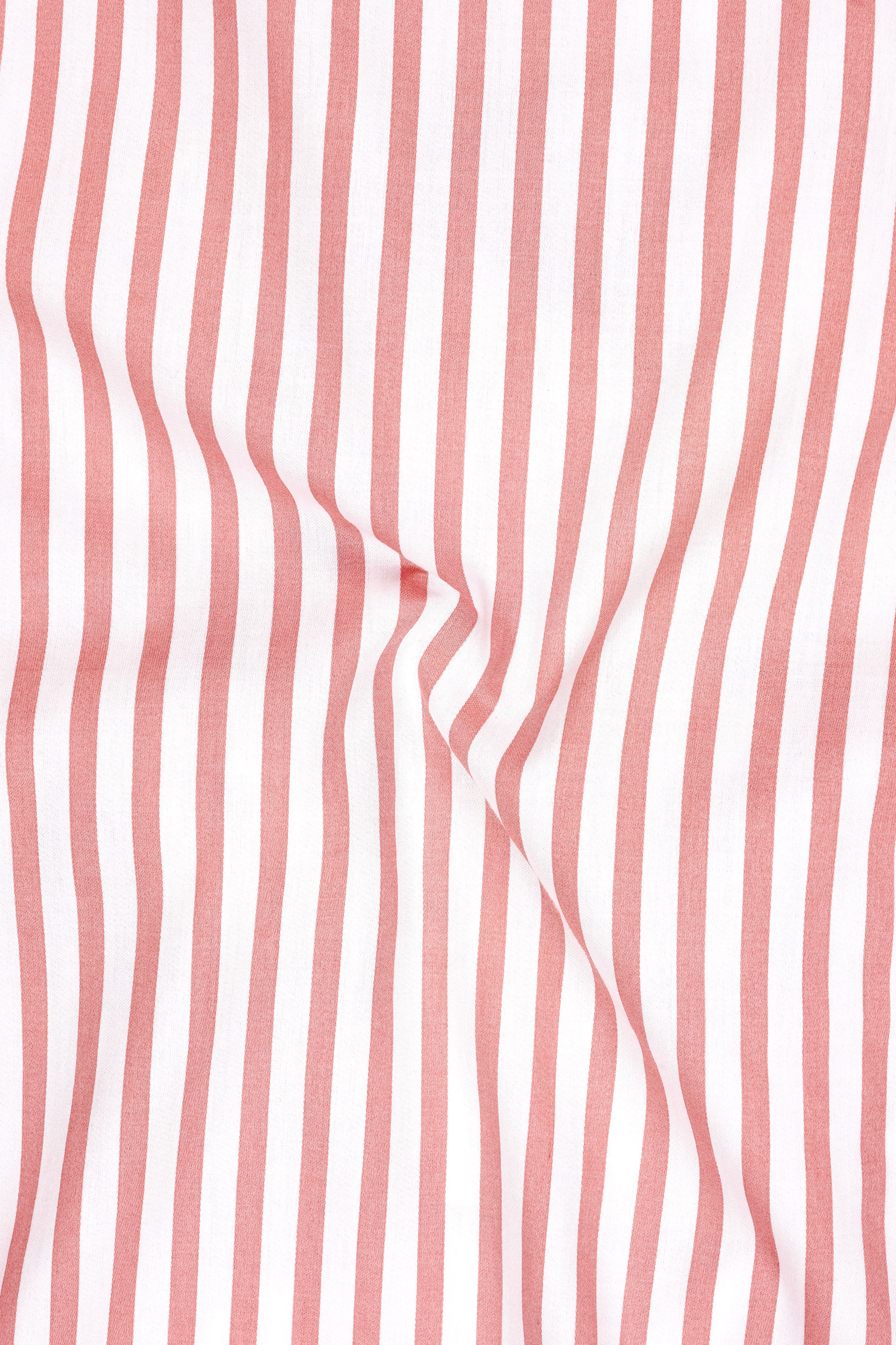 Blush-Sea Pink And Bright White Candy Striped Subtle Sheen Soft Premium Cotton Dress Shirt