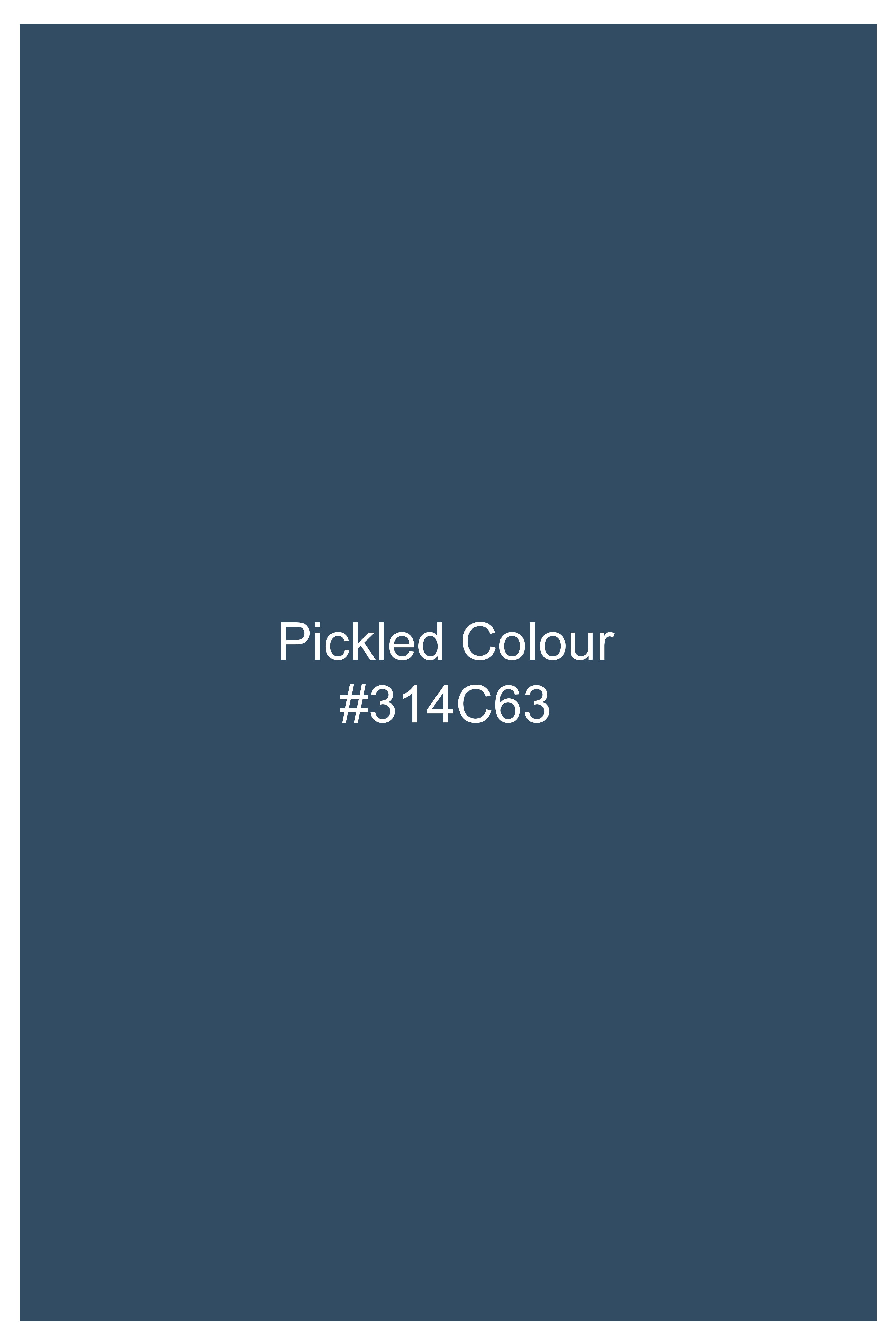 Virelle-Pickled Blue Floral Vine Printed Subtle Sheen Soft Premium Cotton Dress Shirt