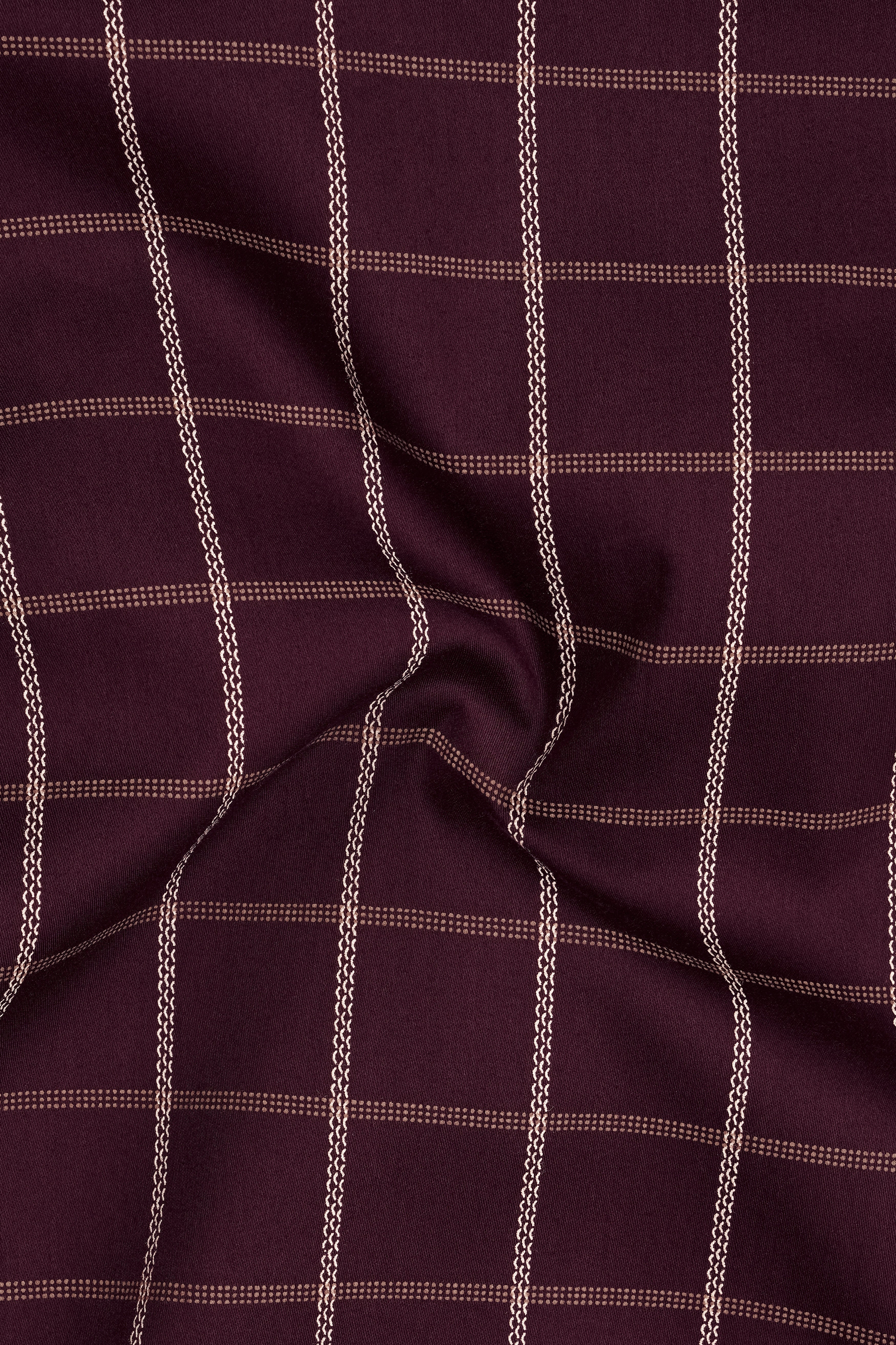 Lattice-Eclipse Maroon Windowpane Subtle Sheen Soft Premium Cotton Dress Shirt