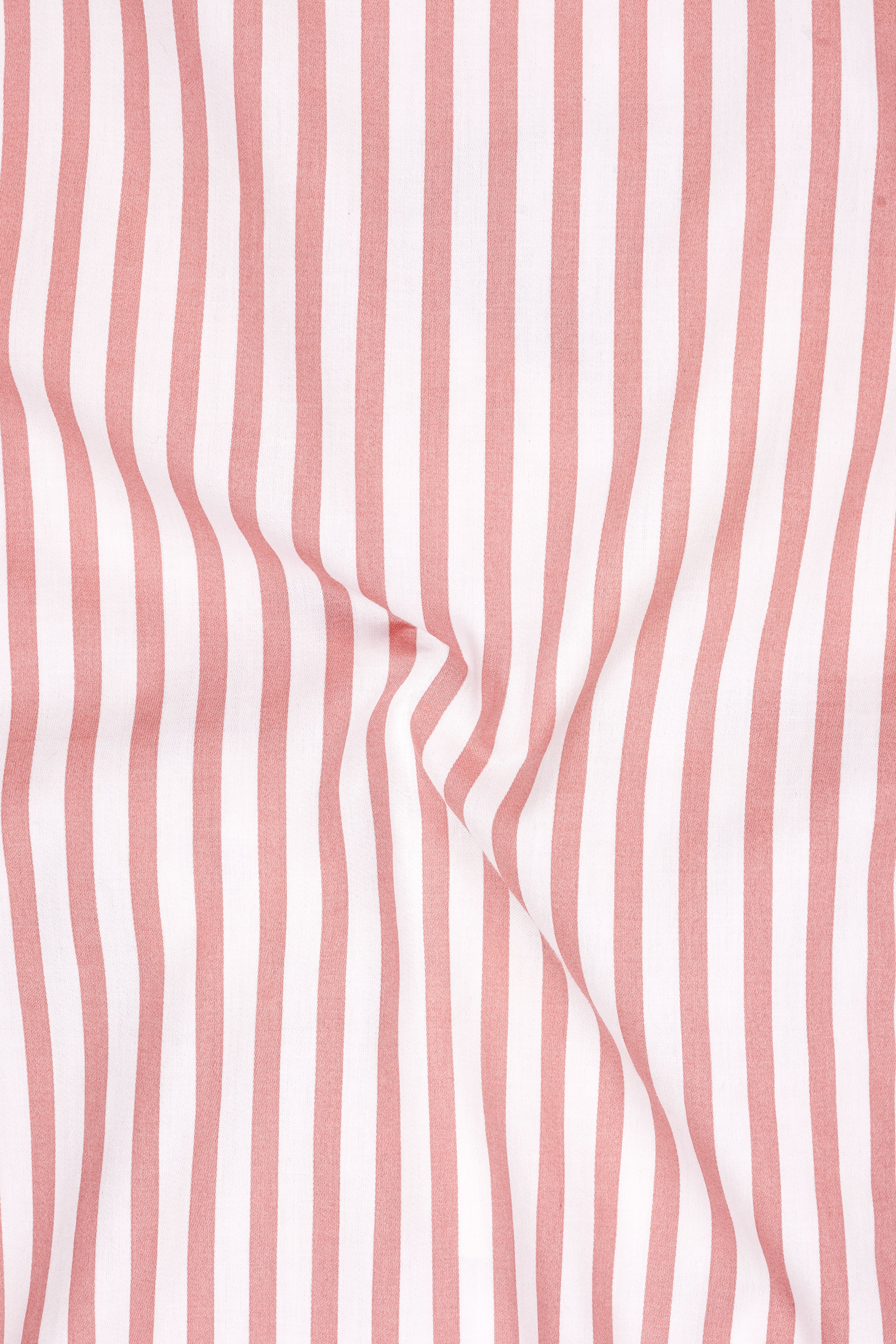 Blush-Sea Pink And Bright White Candy Striped Subtle Sheen Super Soft Premium Cotton Dress Shirt