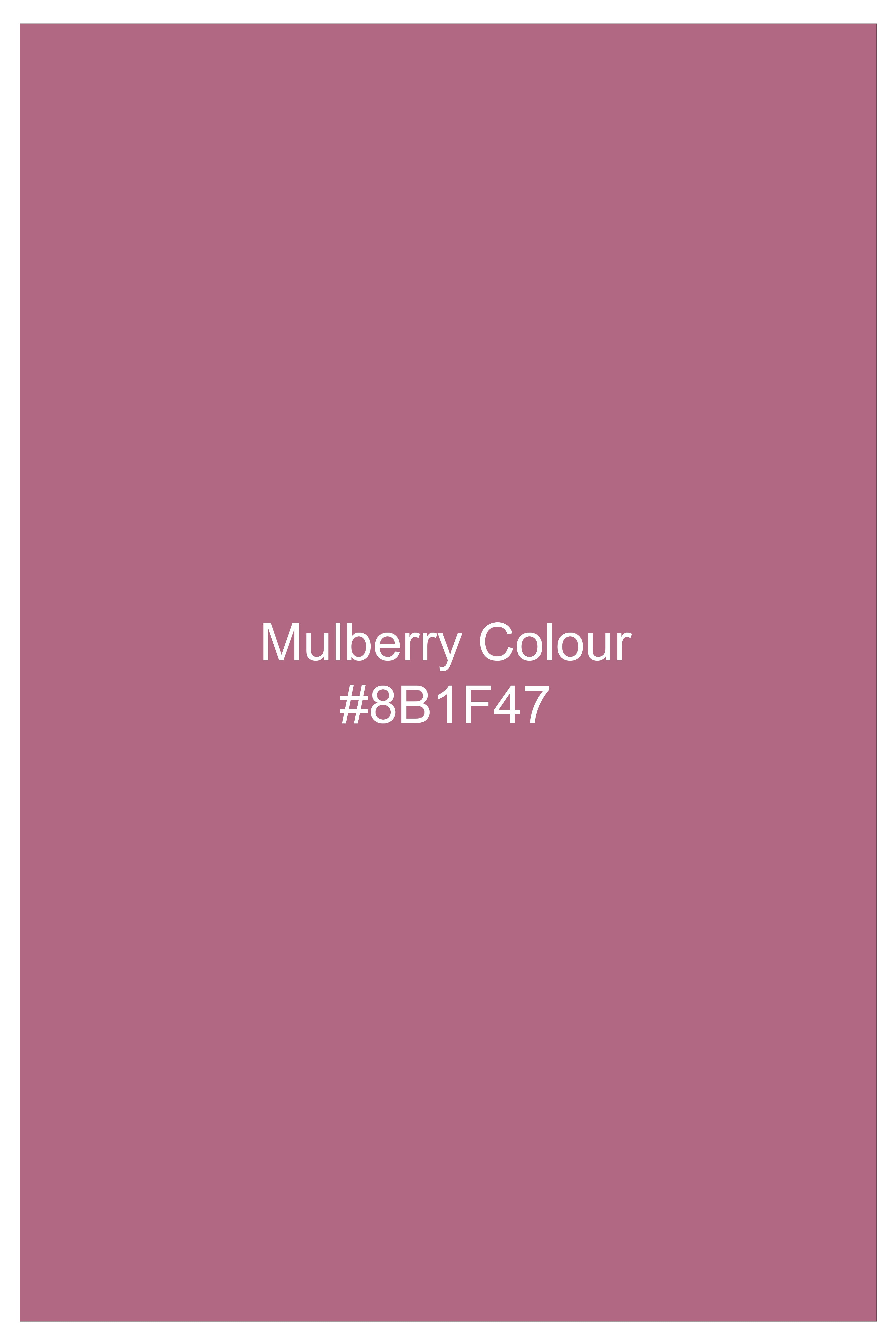 Lumier-Mulberry Pink Houndstooth Printed Subtle Sheen Soft Premium Cotton Dress Shirt