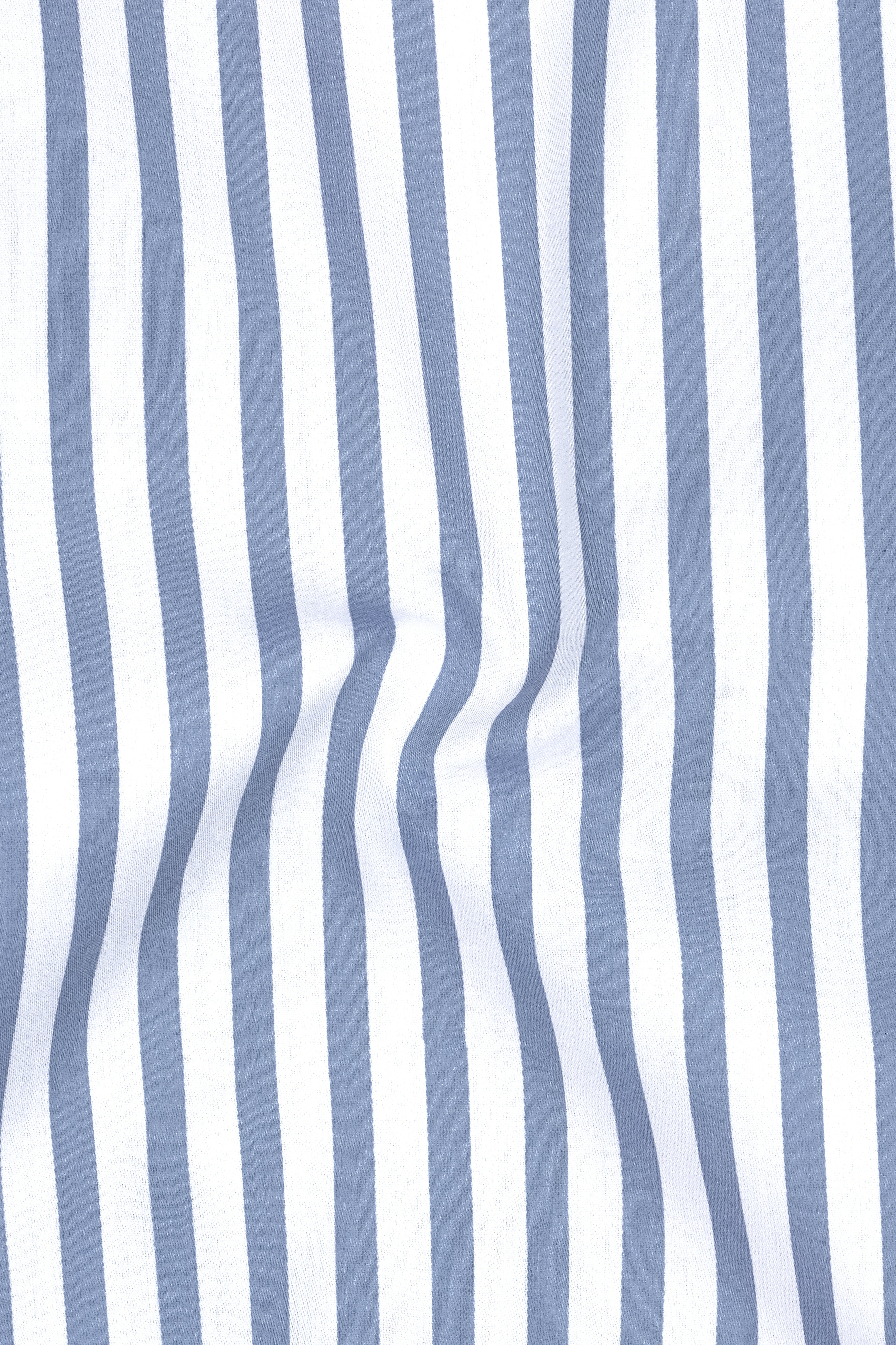 Strivon-Steel Blue And Bright White Candy Striped Subtle Sheen Soft Premium Cotton Dress Shirt