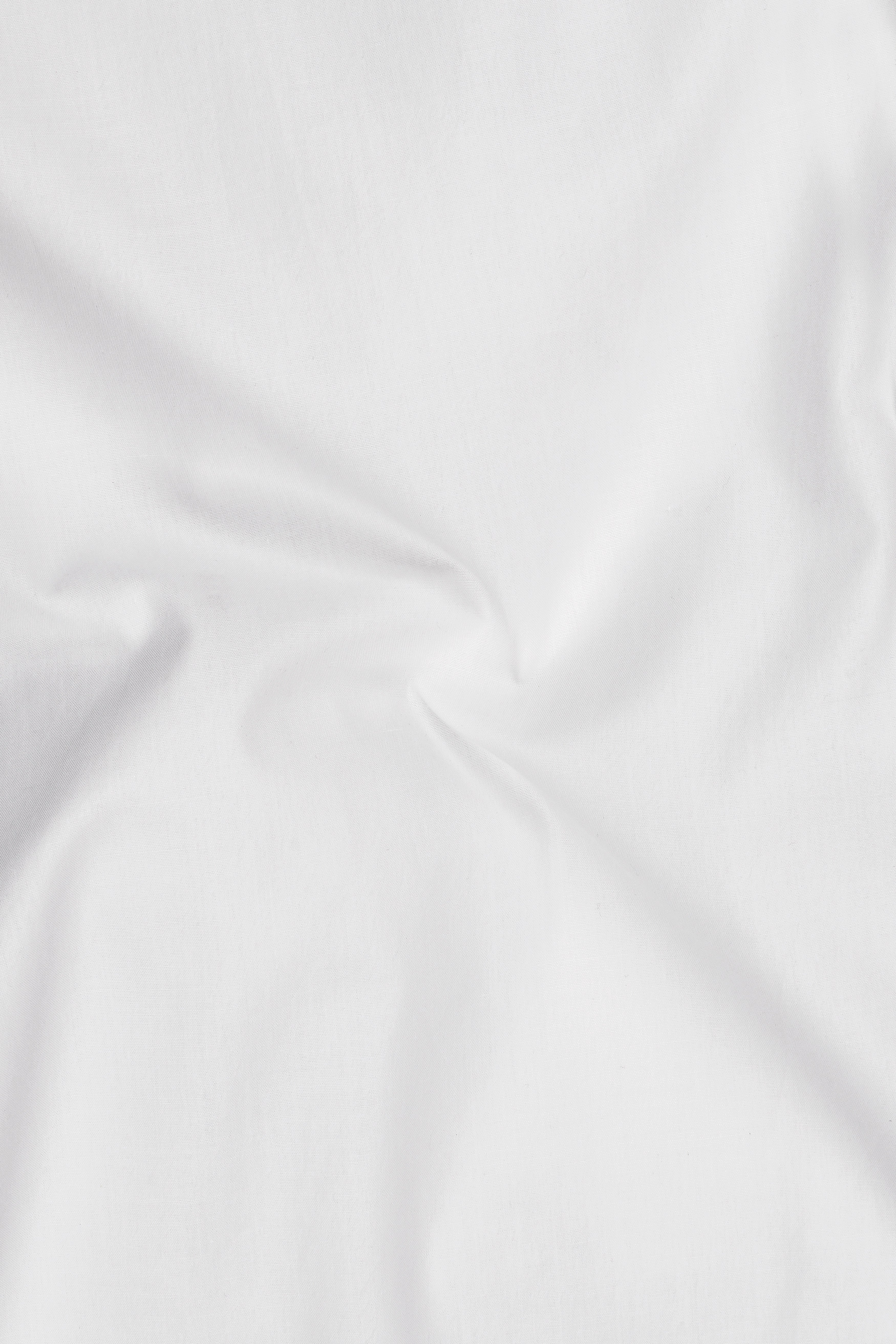 Lumine-Bright White Premium Giza Cotton Mandarin Casual Shirt