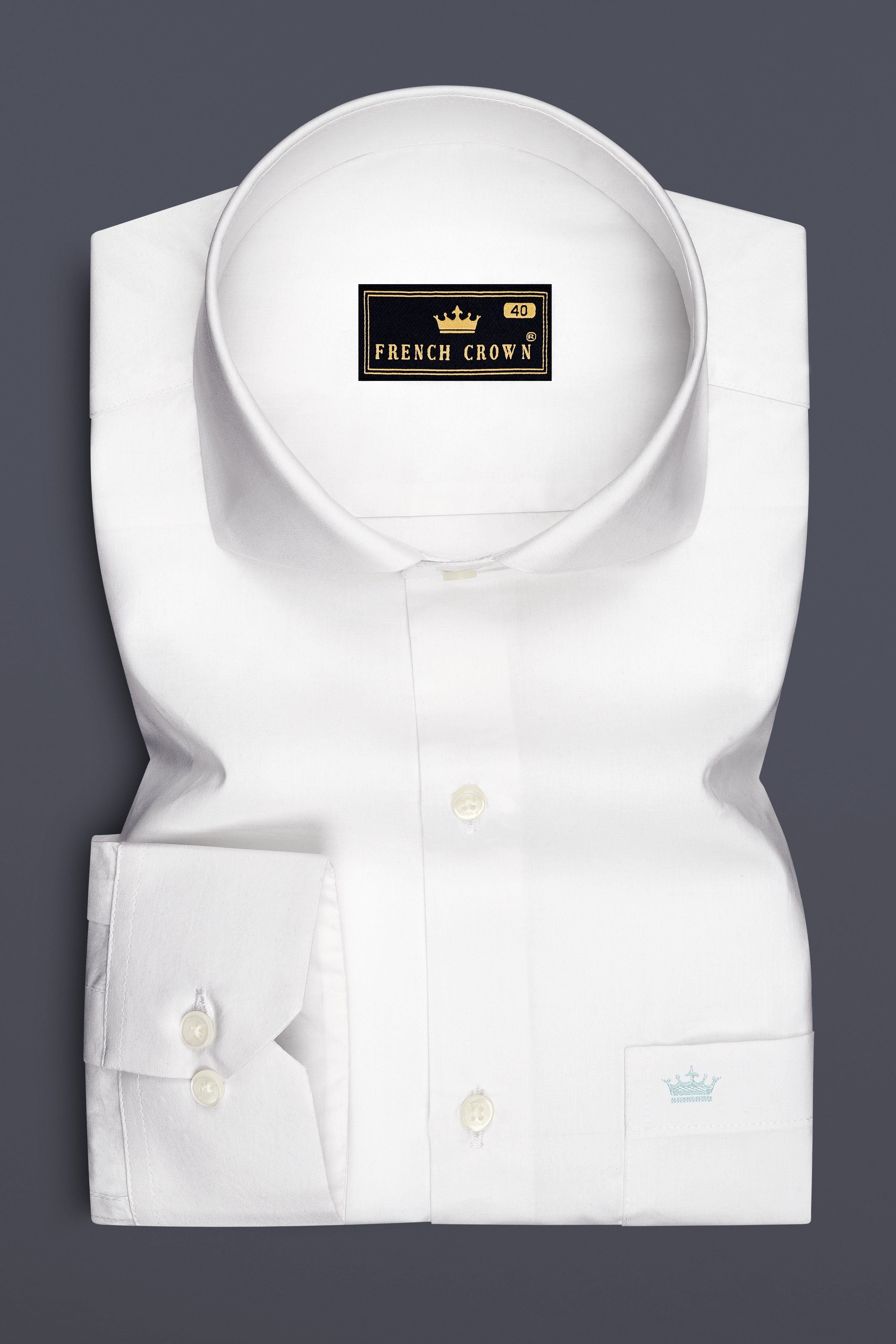Lumine-Bright White Premium Giza Cotton Cut Away Collar Dress Shirt