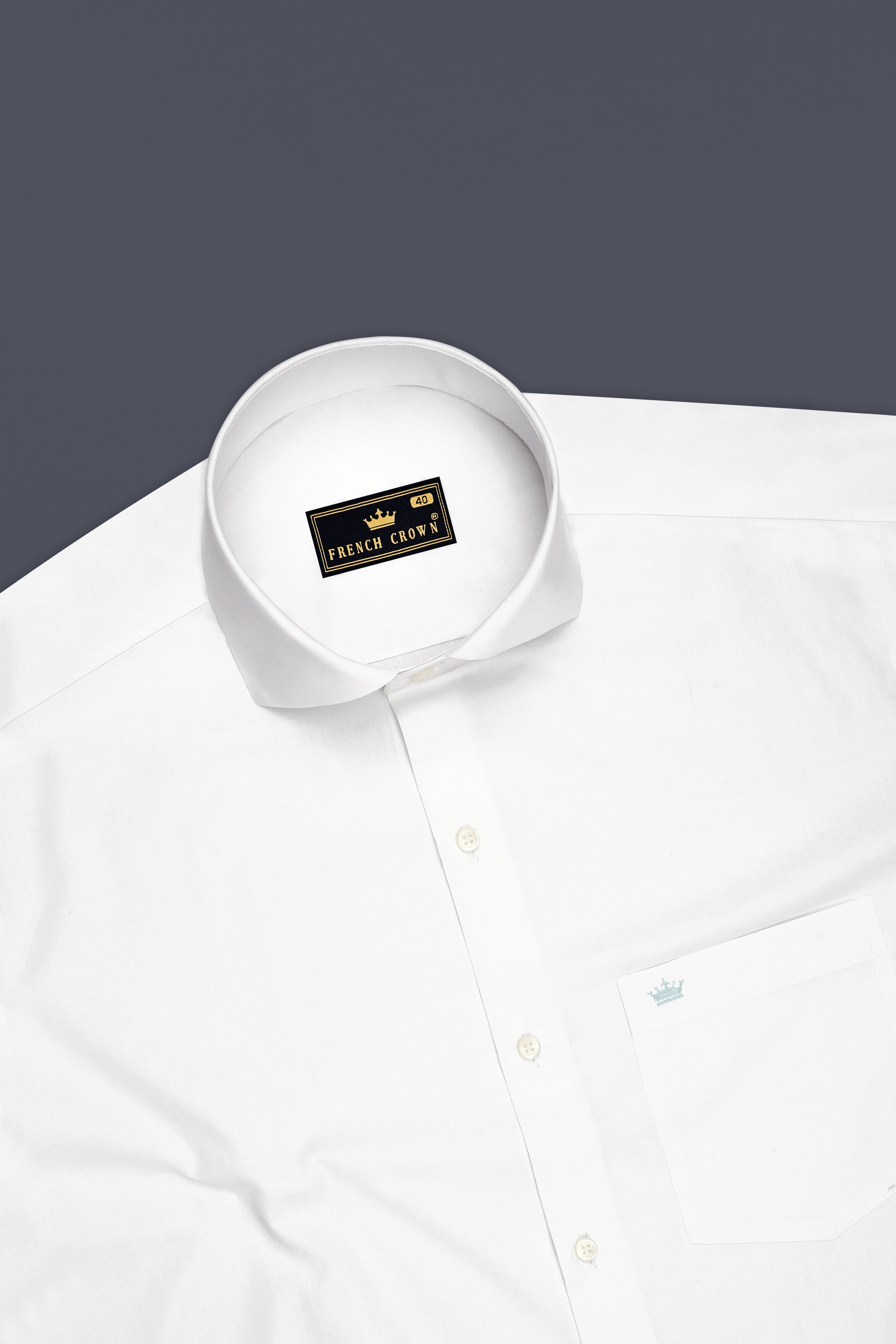 Lumine-Bright White Premium Giza Cotton Cut Away Collar Dress Shirt