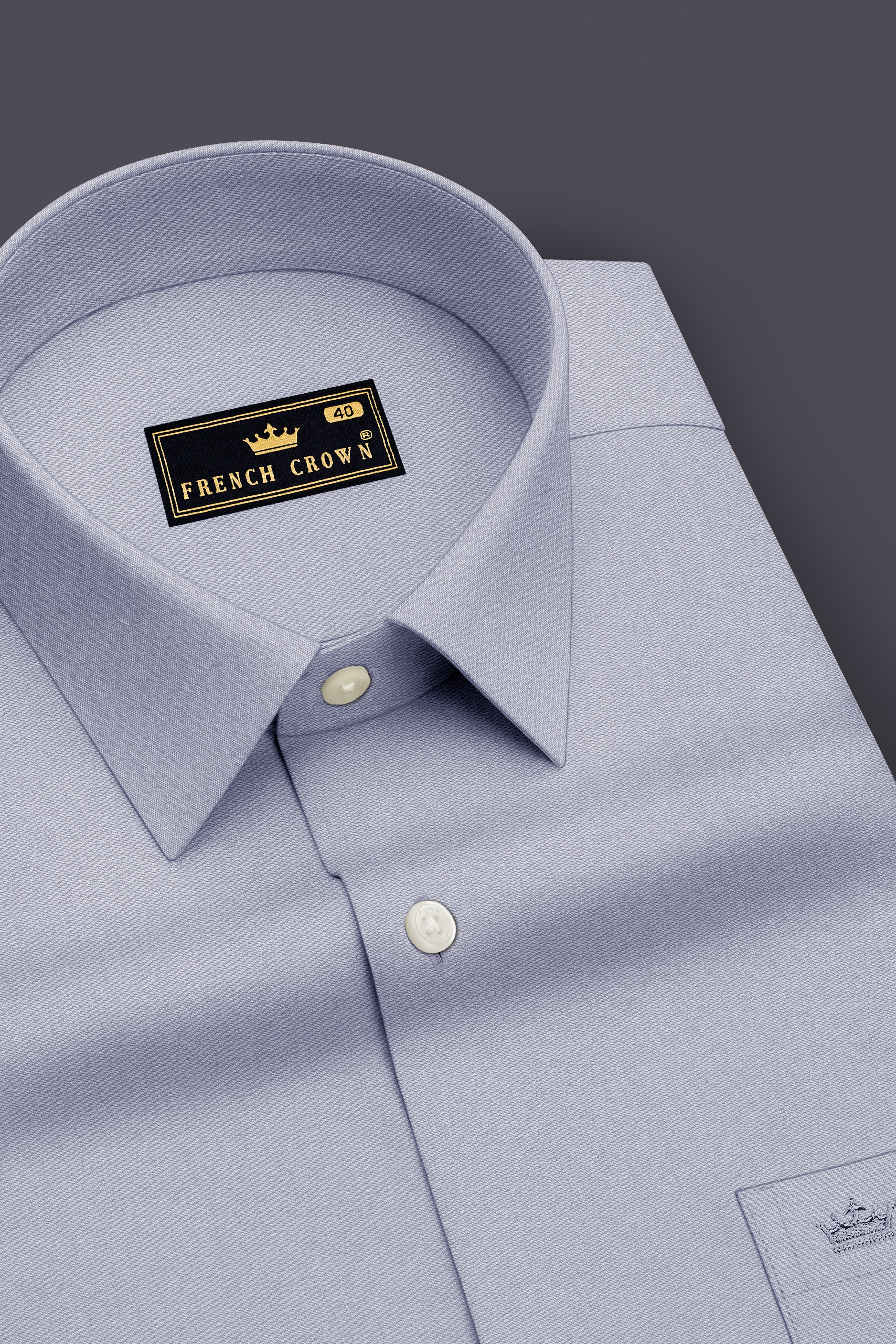 Sterling-Cadet Gray Premium Giza Cotton Dress Shirt
