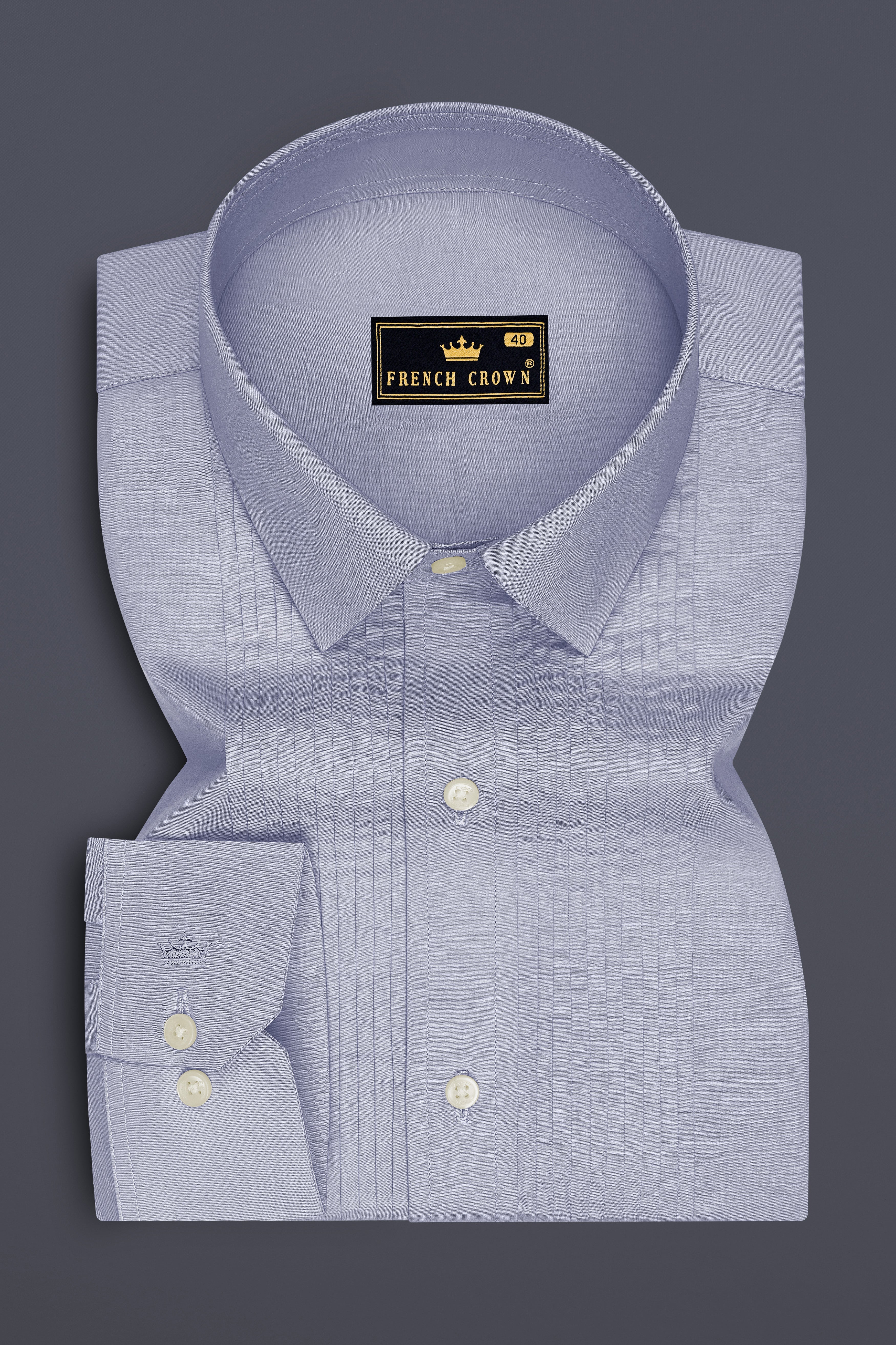 Sterling-Cadet Gray Premium Giza Cotton Tuxedo Dress Shirt