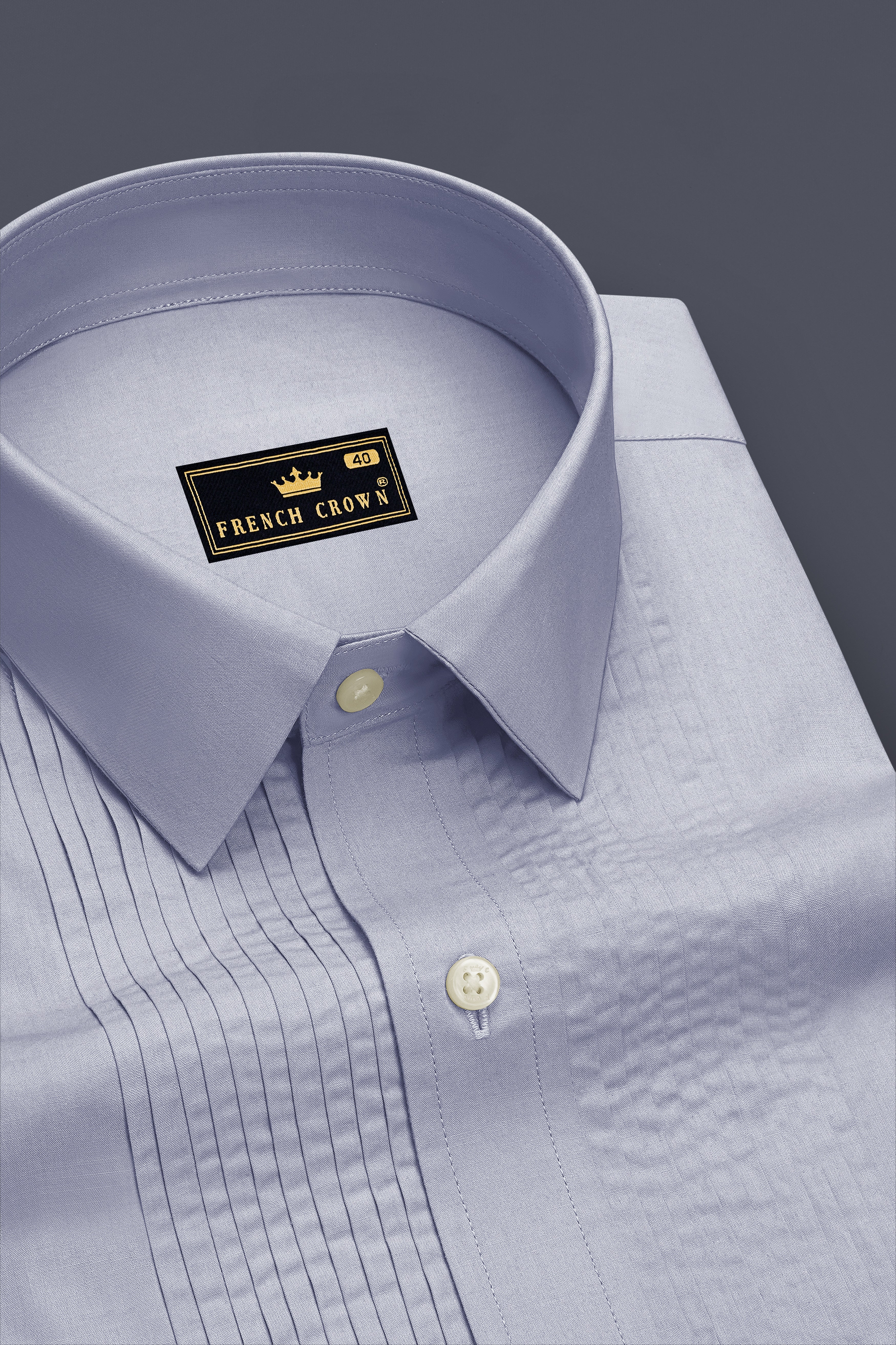 Sterling-Cadet Gray Premium Giza Cotton Tuxedo Dress Shirt