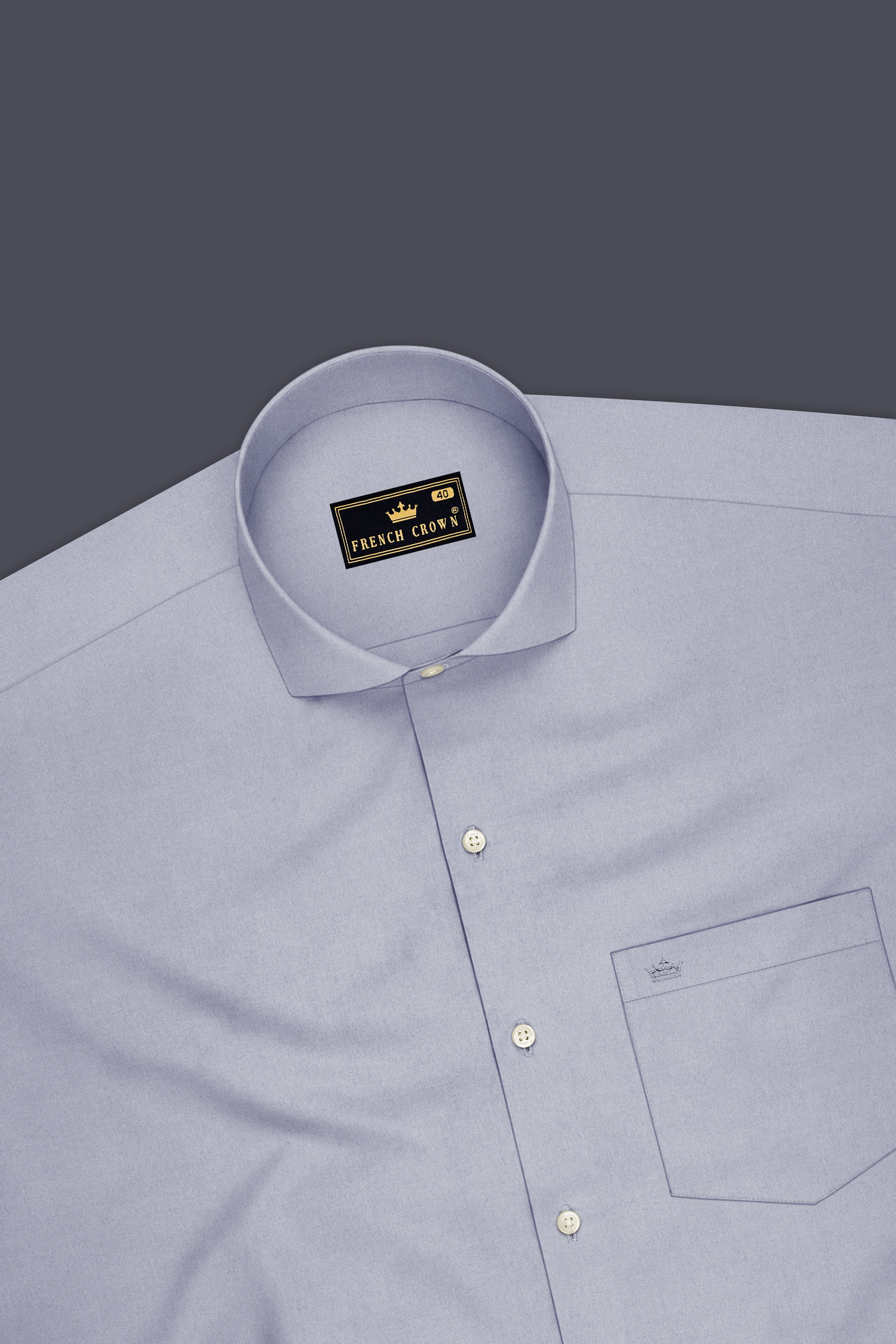 Sterling-Cadet Gray Premium Giza Cotton Cut Away Collar Dress Shirt