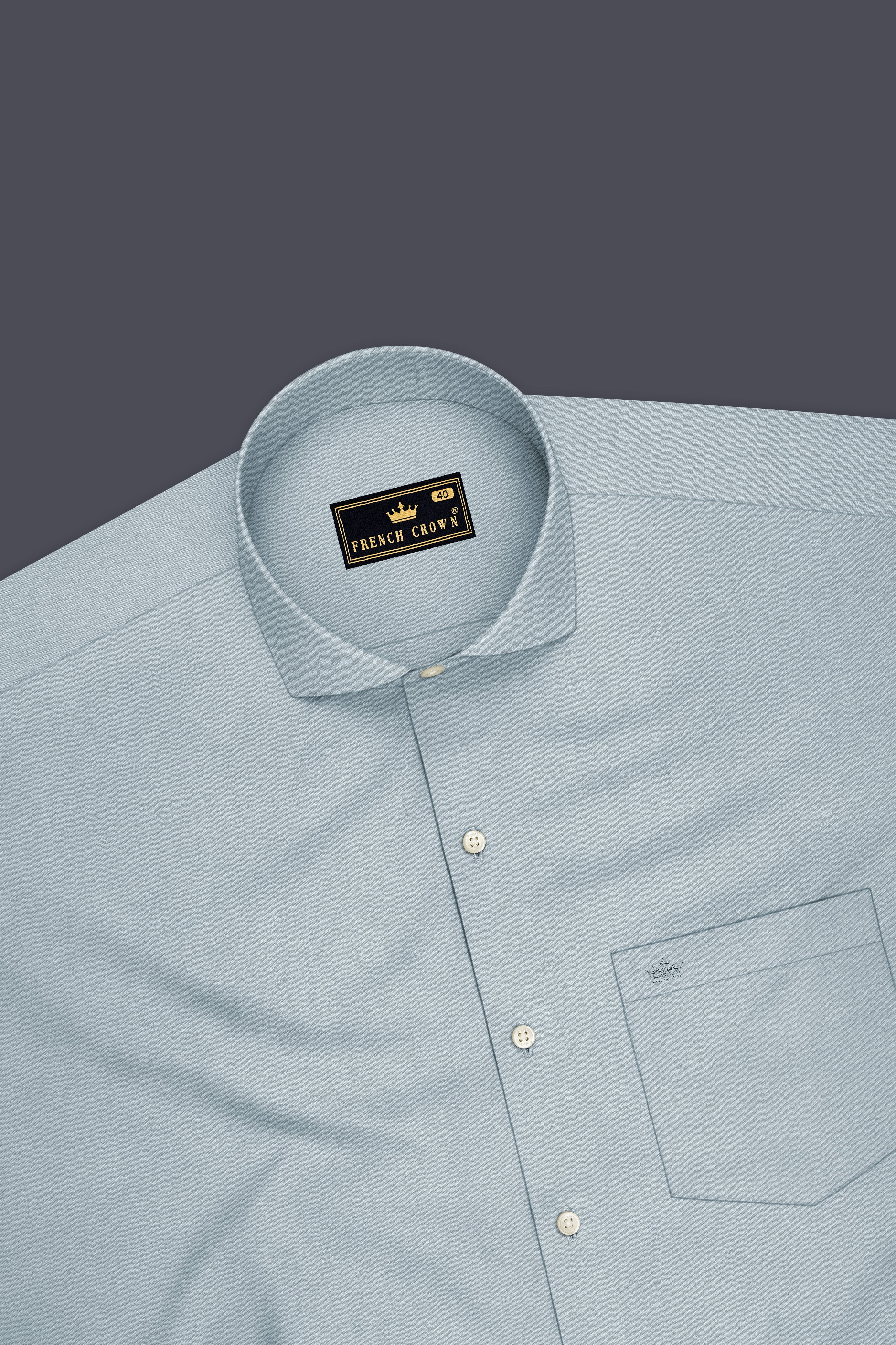 Virel-Cadet Blue Premium Giza Cotton Cut Away Collar Dress Shirt