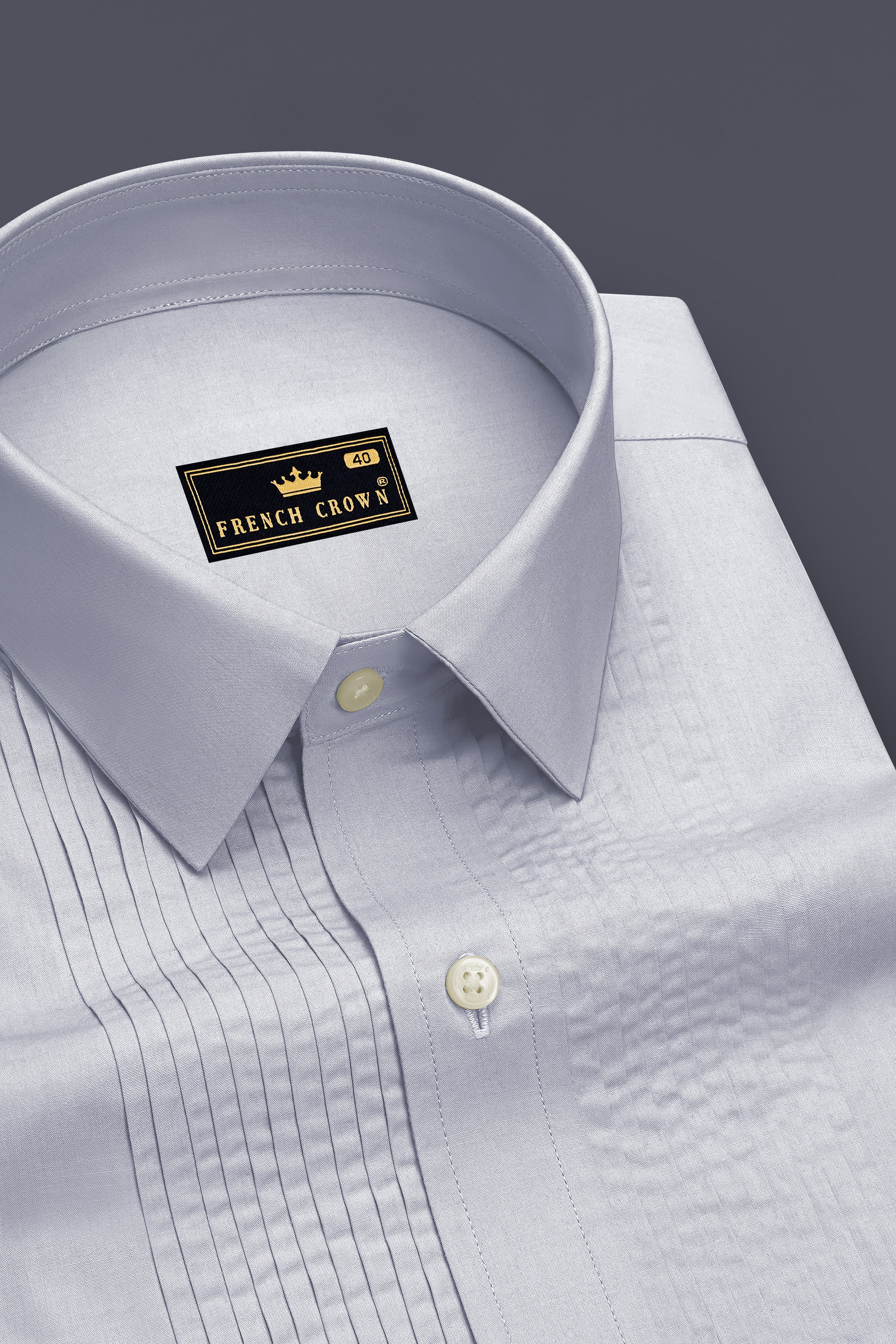 Drift-Heather Gray Premium Giza Cotton Tuxedo Dress Shirt