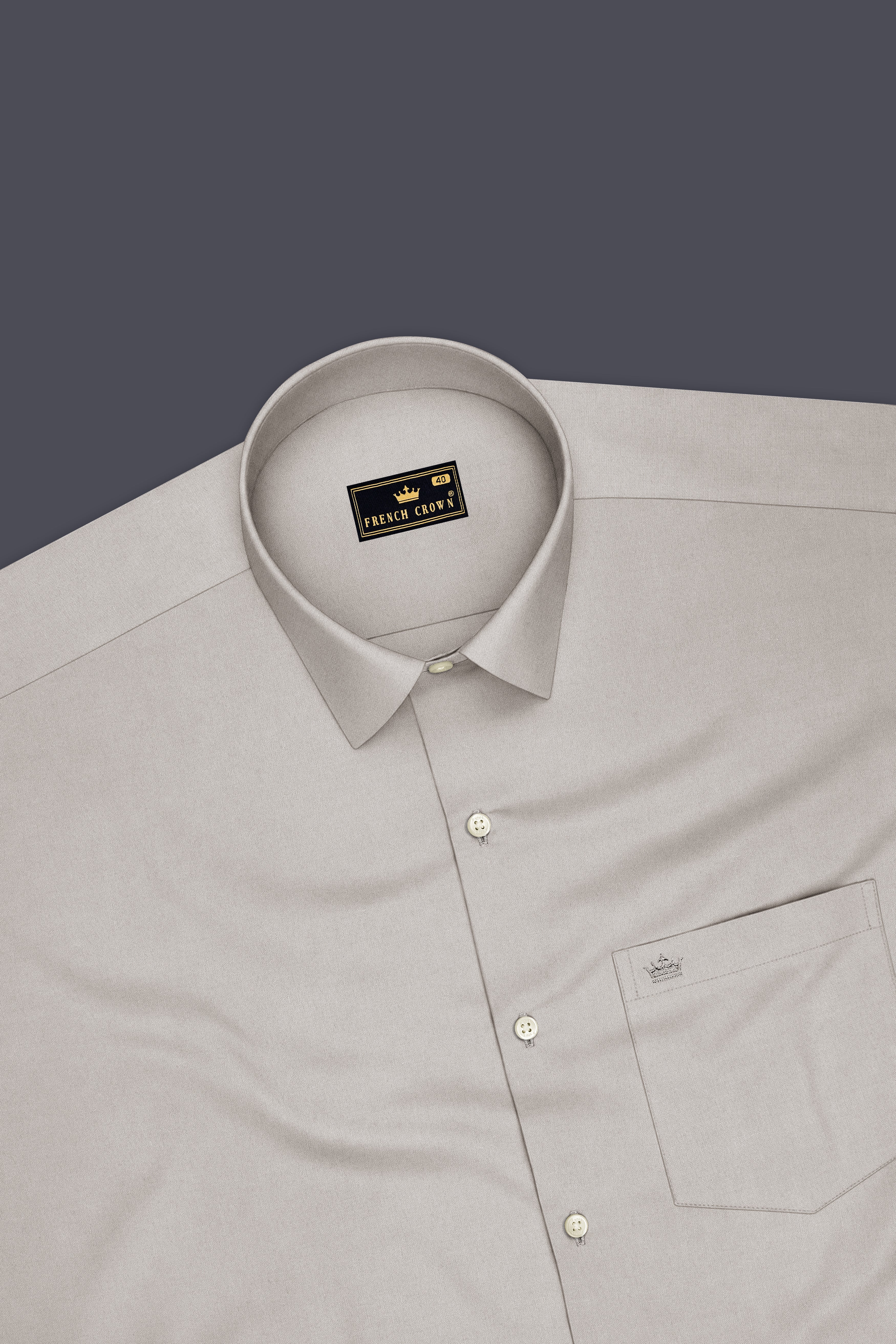 Kairo-Timberwolf Gray Premium Giza Cotton Dress Shirt