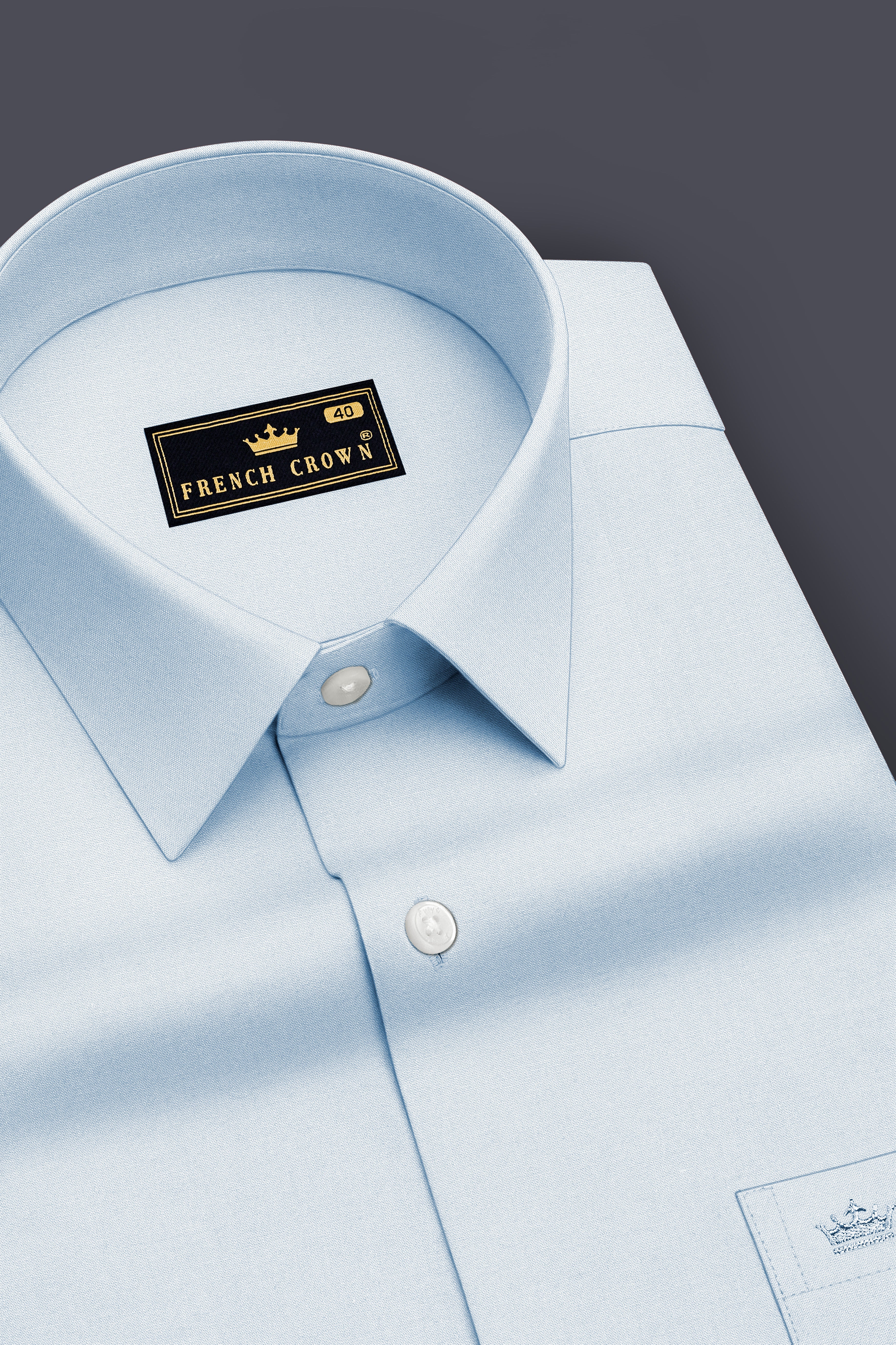 Glaucous Blue Formal Textured Premium Cotton Shirt For Men