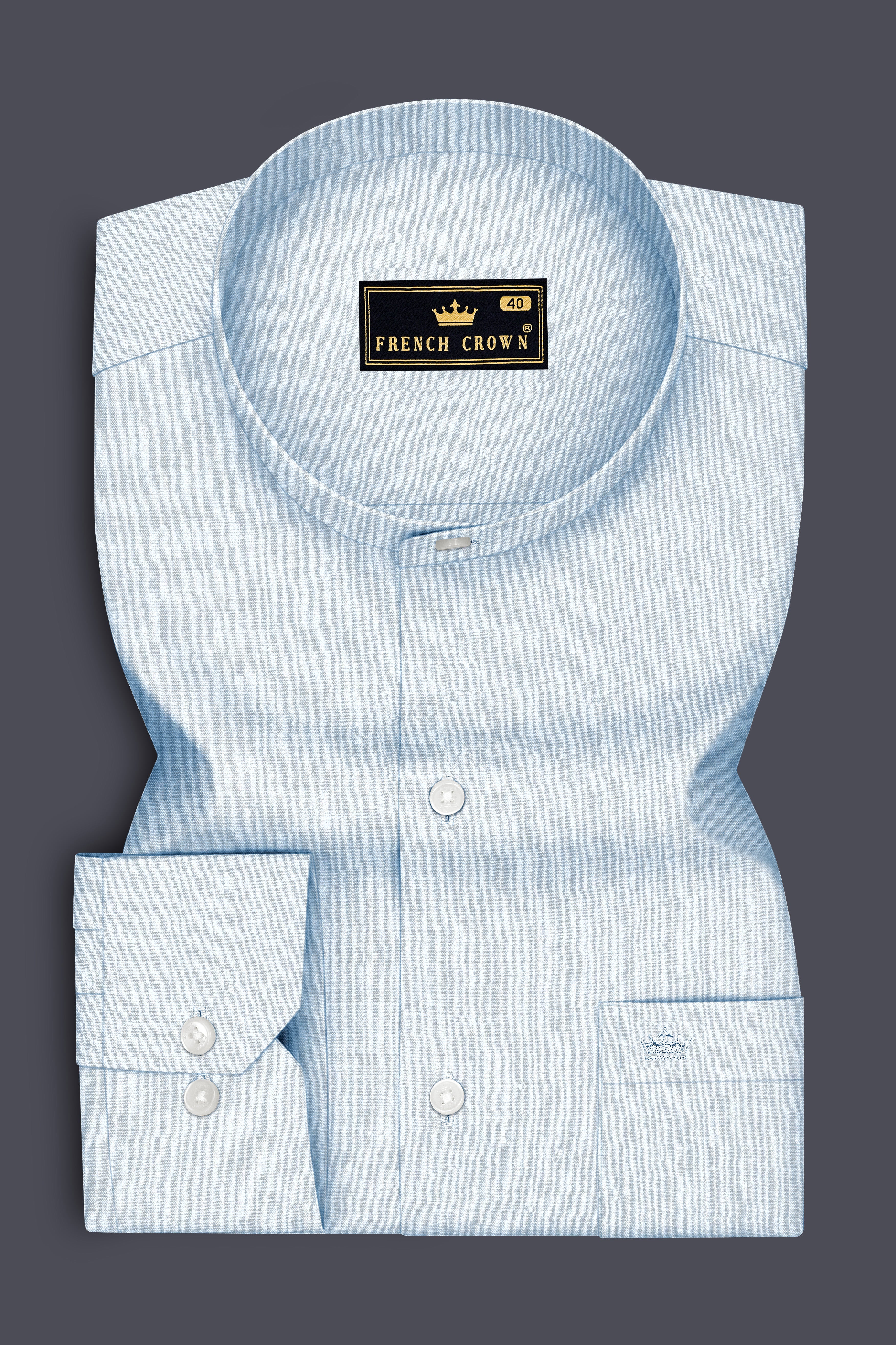 Maris-Tropical Blue Premium Giza Cotton Mandarin Casual Shirt