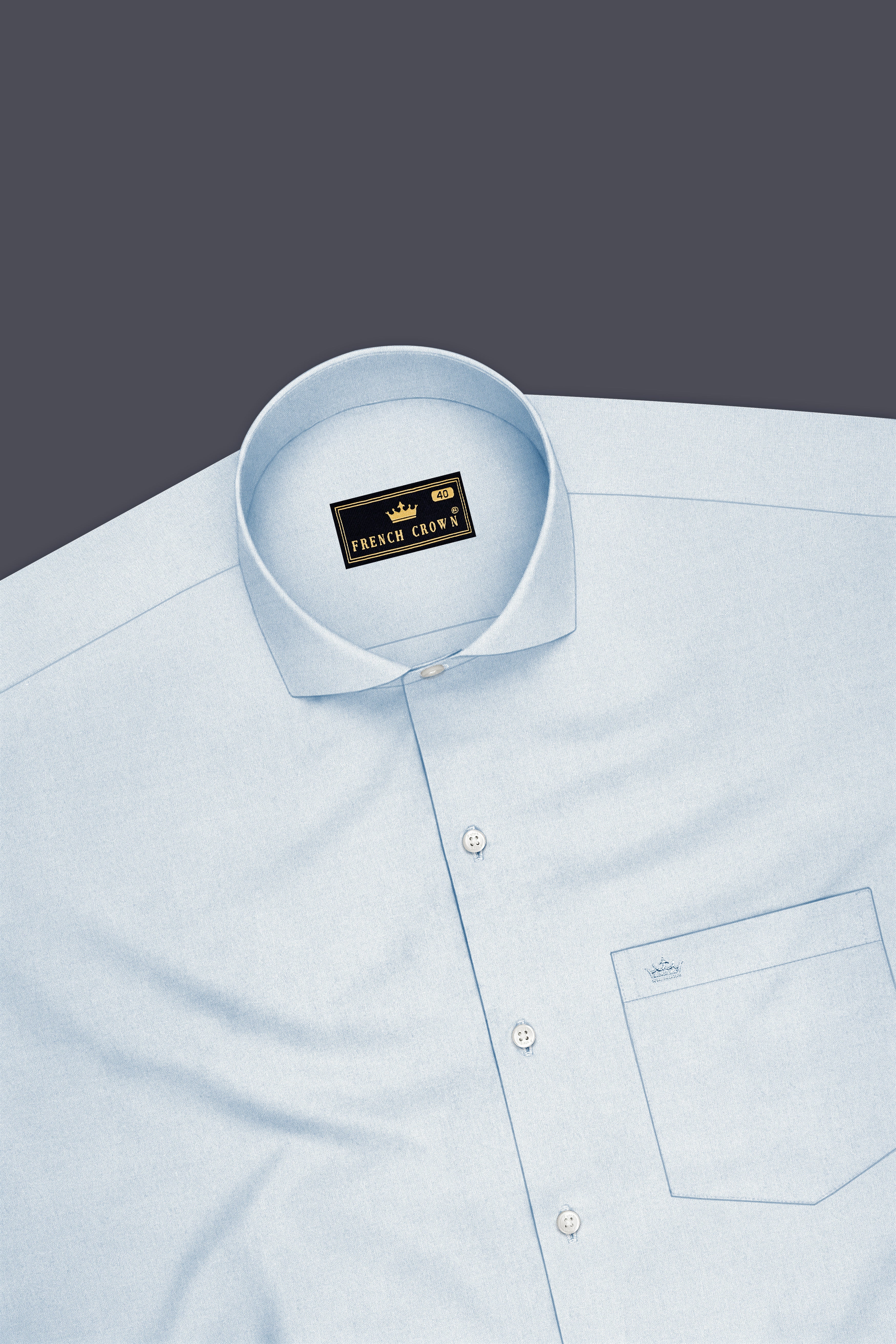 Maris-Tropical Blue Premium Giza Cotton Cut Away Collar Dress Shirt