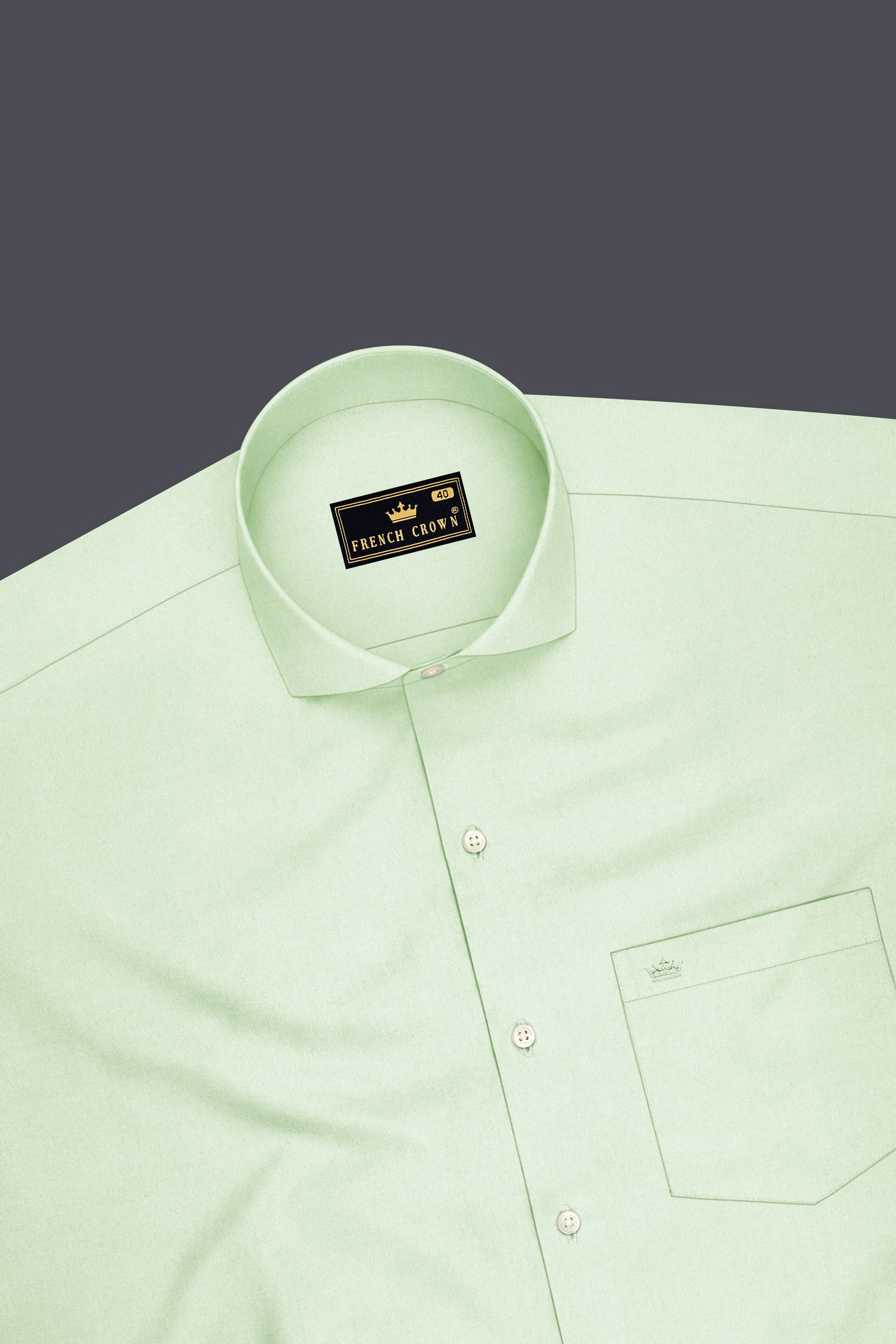 Avelle-Mint Green Premium Giza Cotton Cut Away Collar Dress Shirt