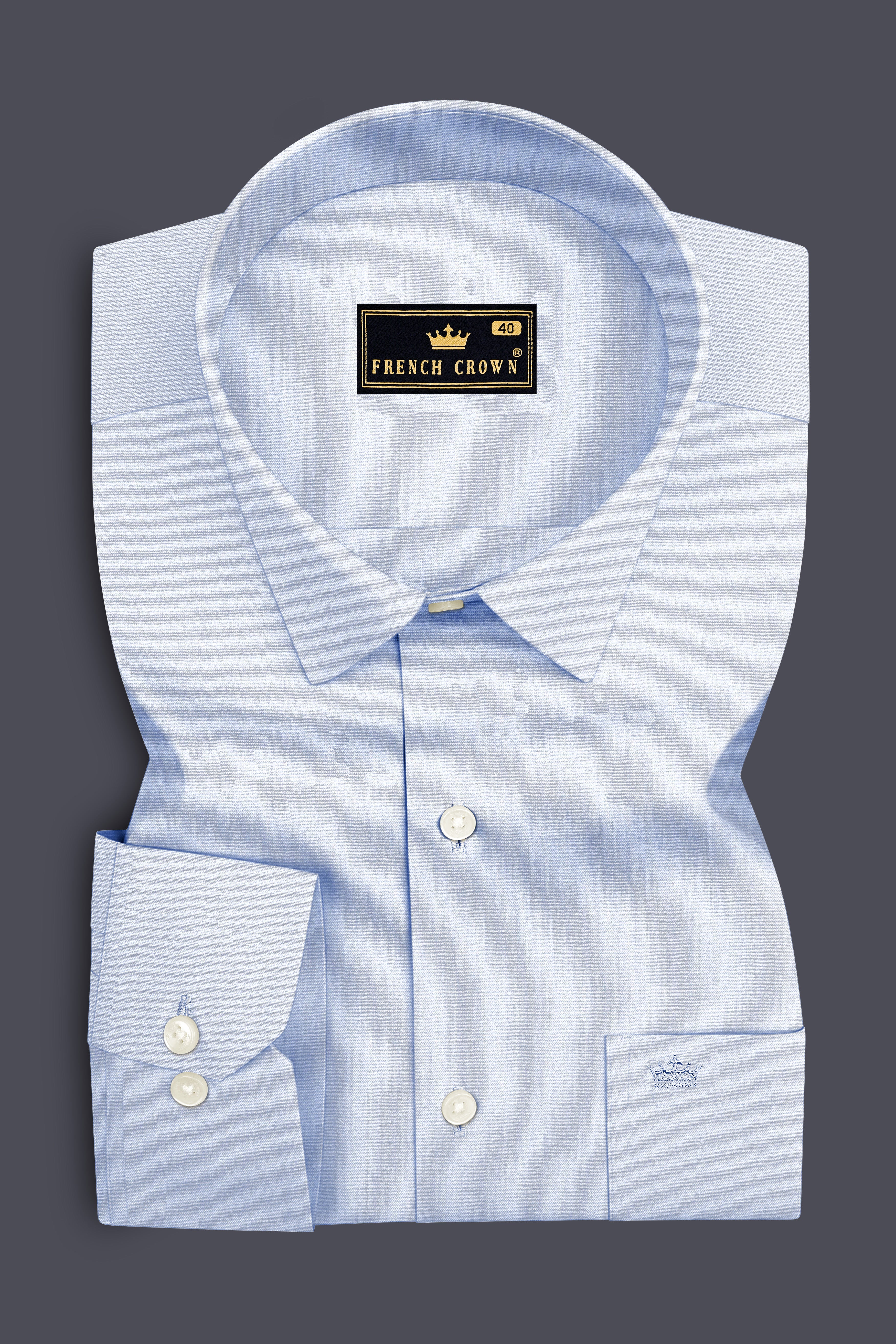 Ceruleo-Botticelli Blue Premium Giza Cotton Dress Shirt