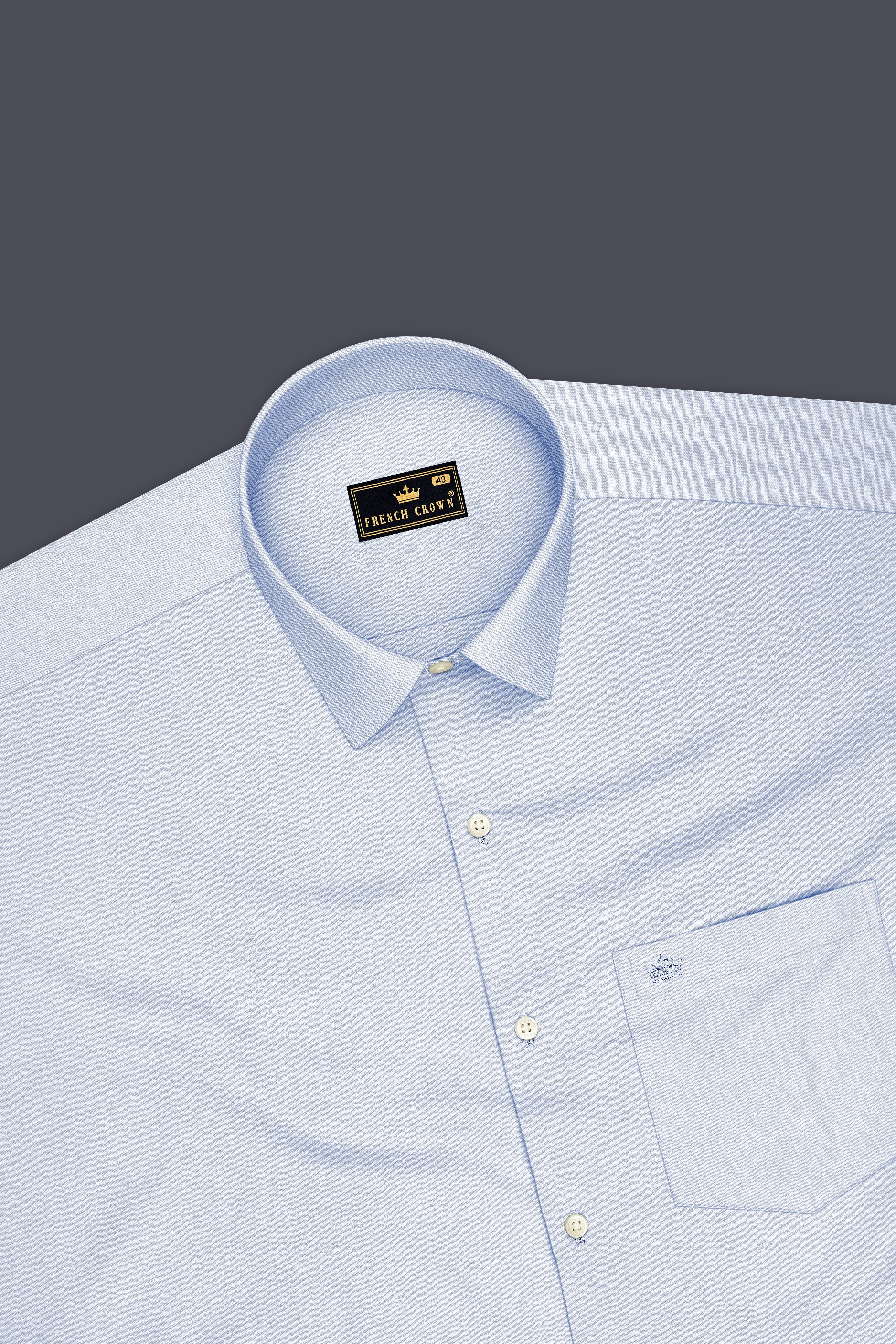 Ceruleo-Botticelli Blue Premium Giza Cotton Dress Shirt