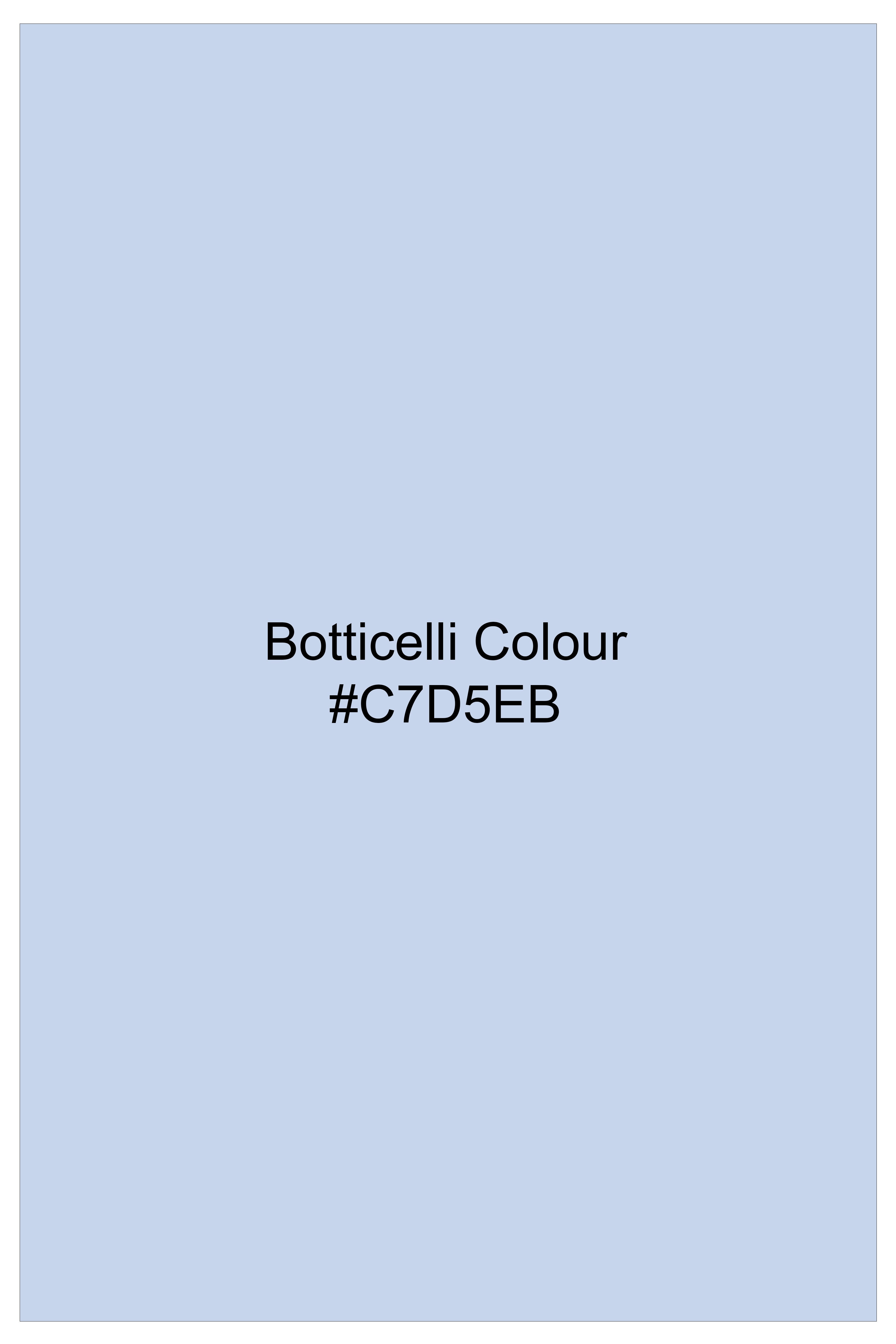 Ceruleo-Botticelli Blue Premium Giza Cotton Mandarin Casual Shirt