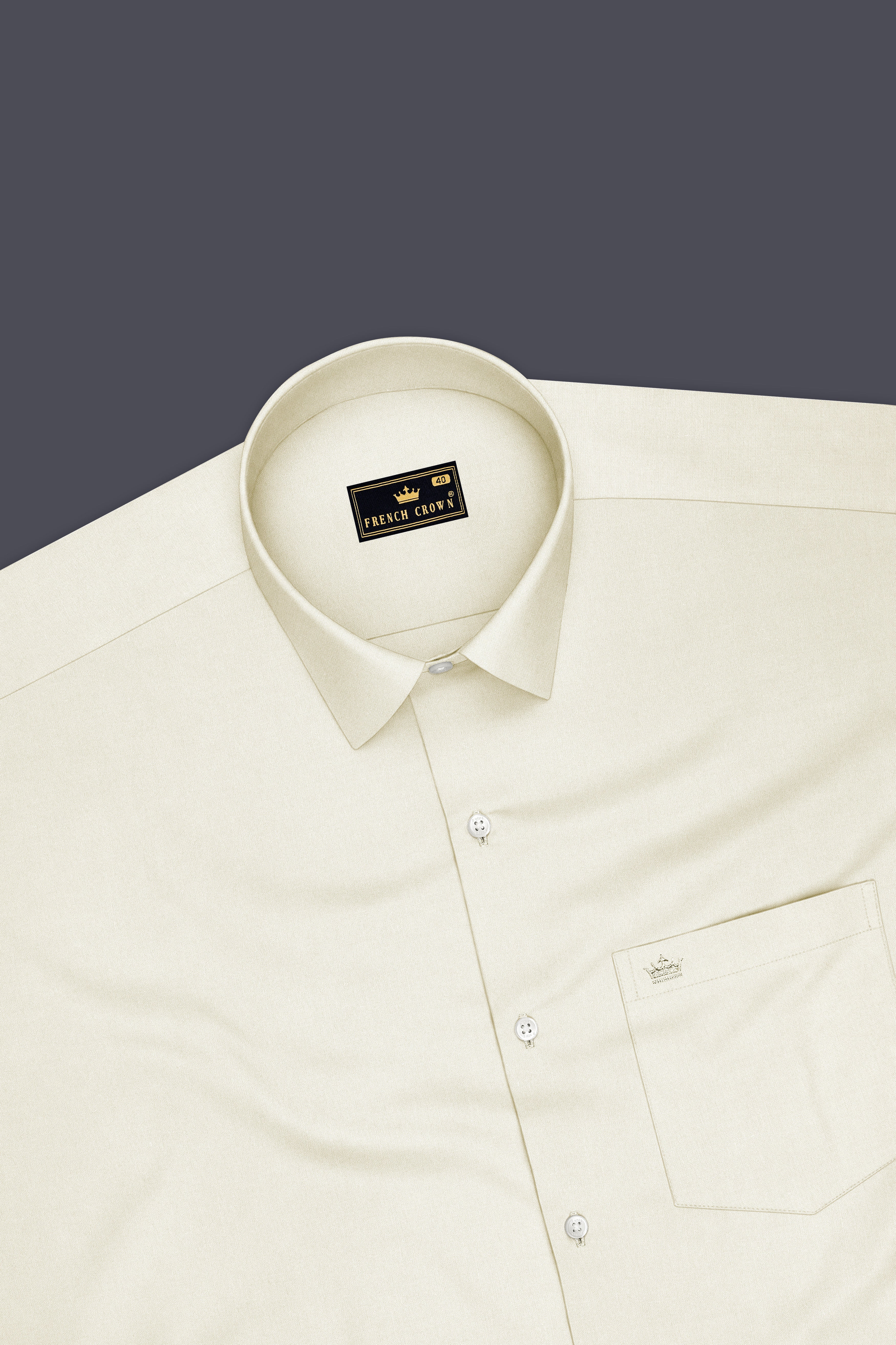 Nivalis-Merink Off White Premium Giza Cotton Dress Shirt