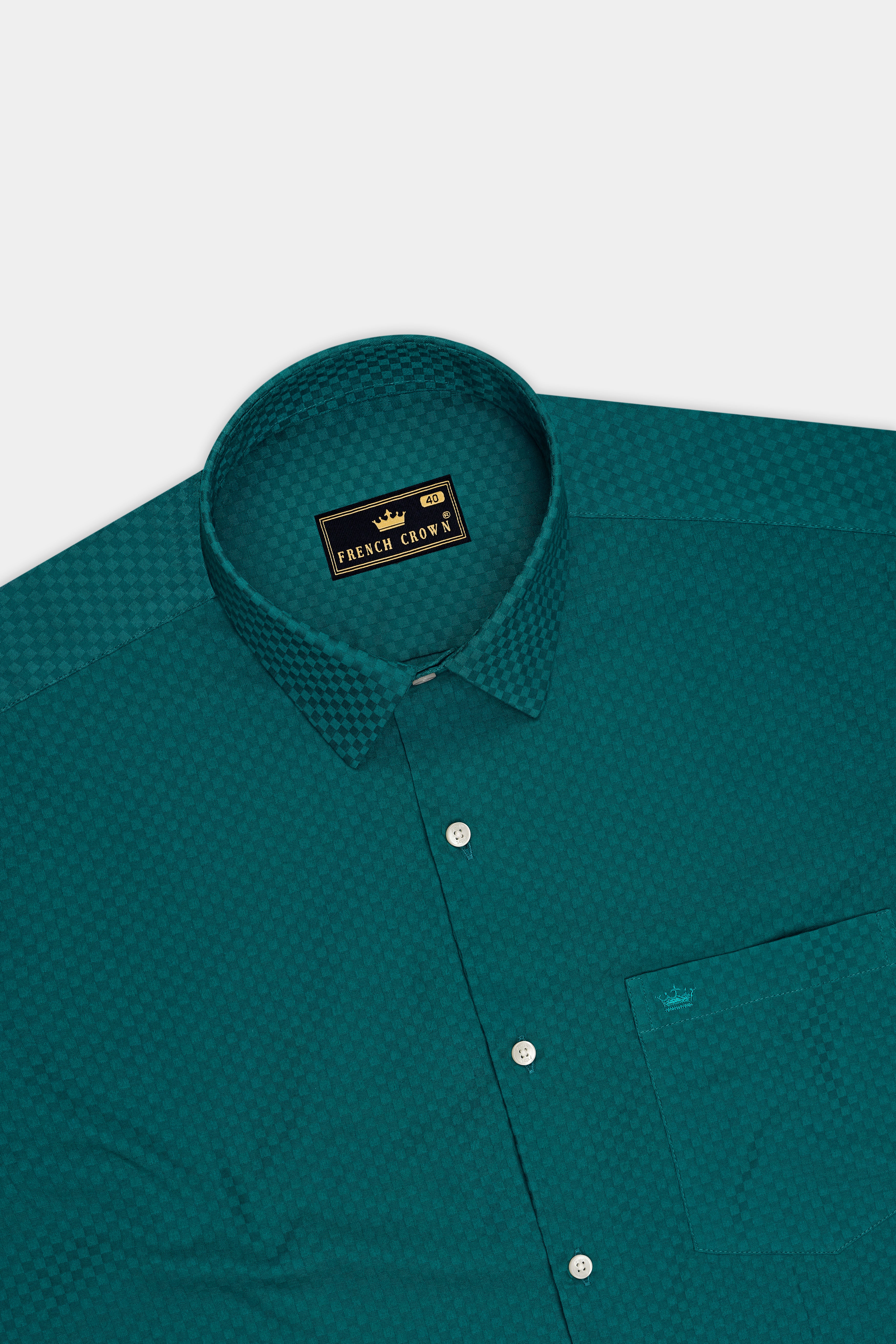 Nautis-Sherpa Blue Dobby Textured Premium Giza Cotton Dress Shirt