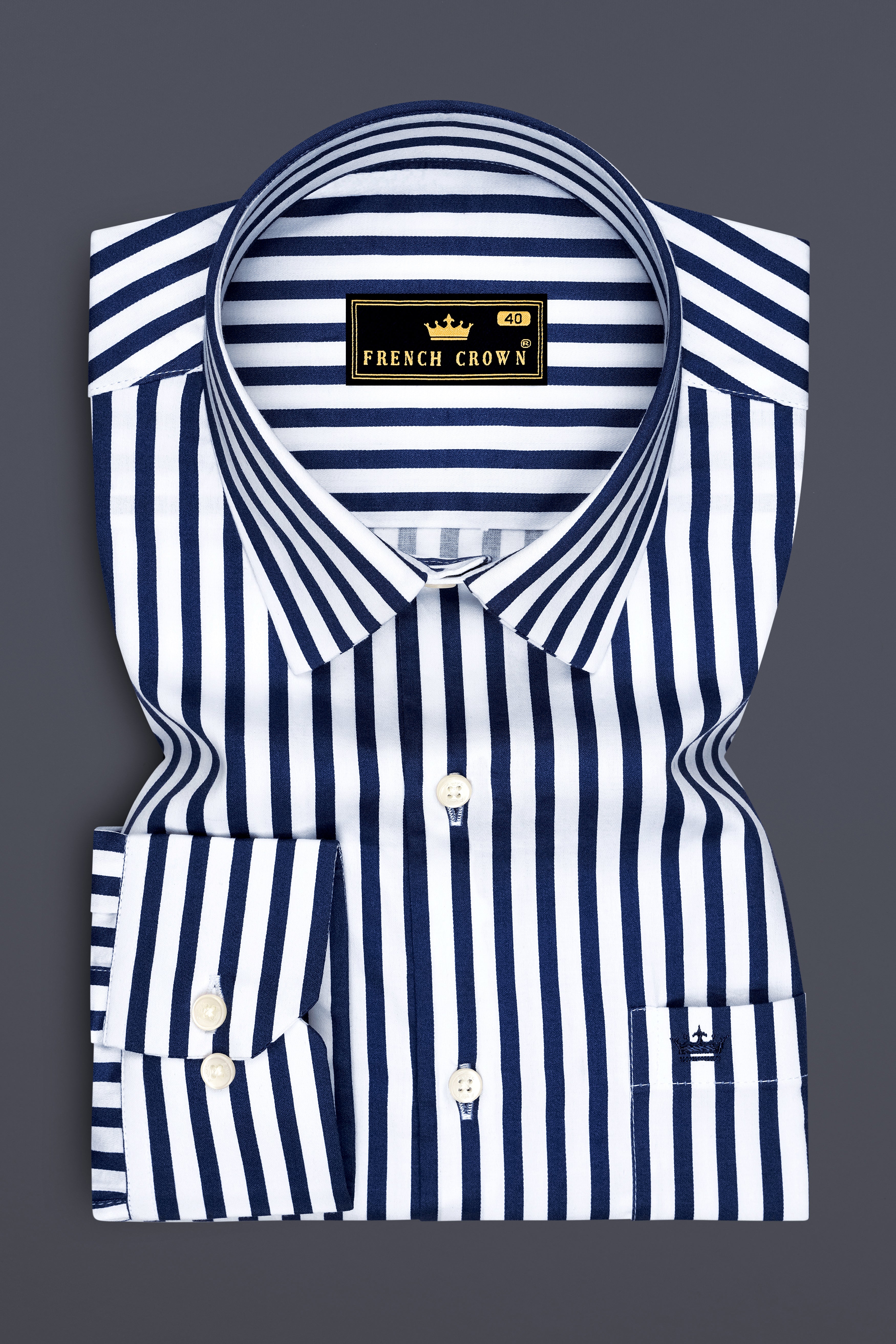 Cerulean-Lapis Blue And Bright White Candy Striped Subtle Sheen Super Soft Premium Cotton Dress Shirt
