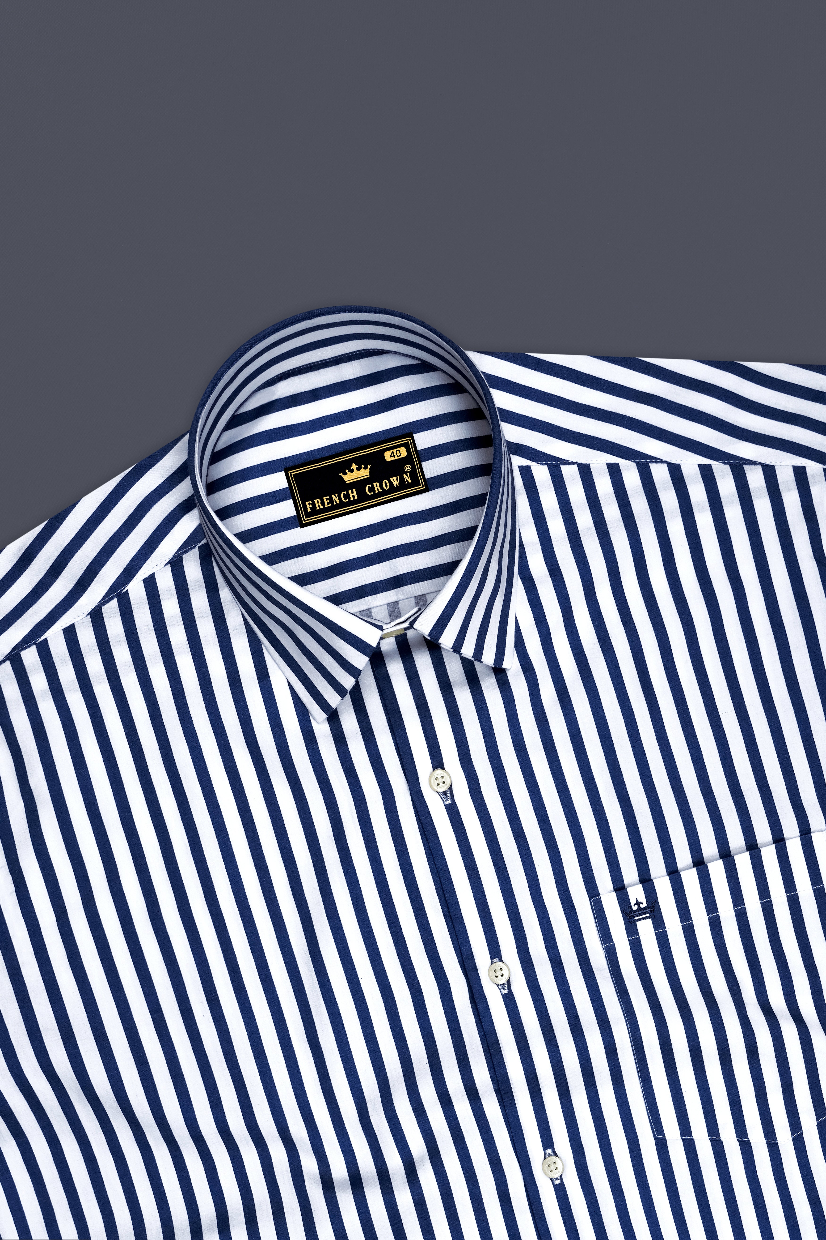 Cerulean-Lapis Blue And Bright White Candy Striped Subtle Sheen Super Soft Premium Cotton Dress Shirt