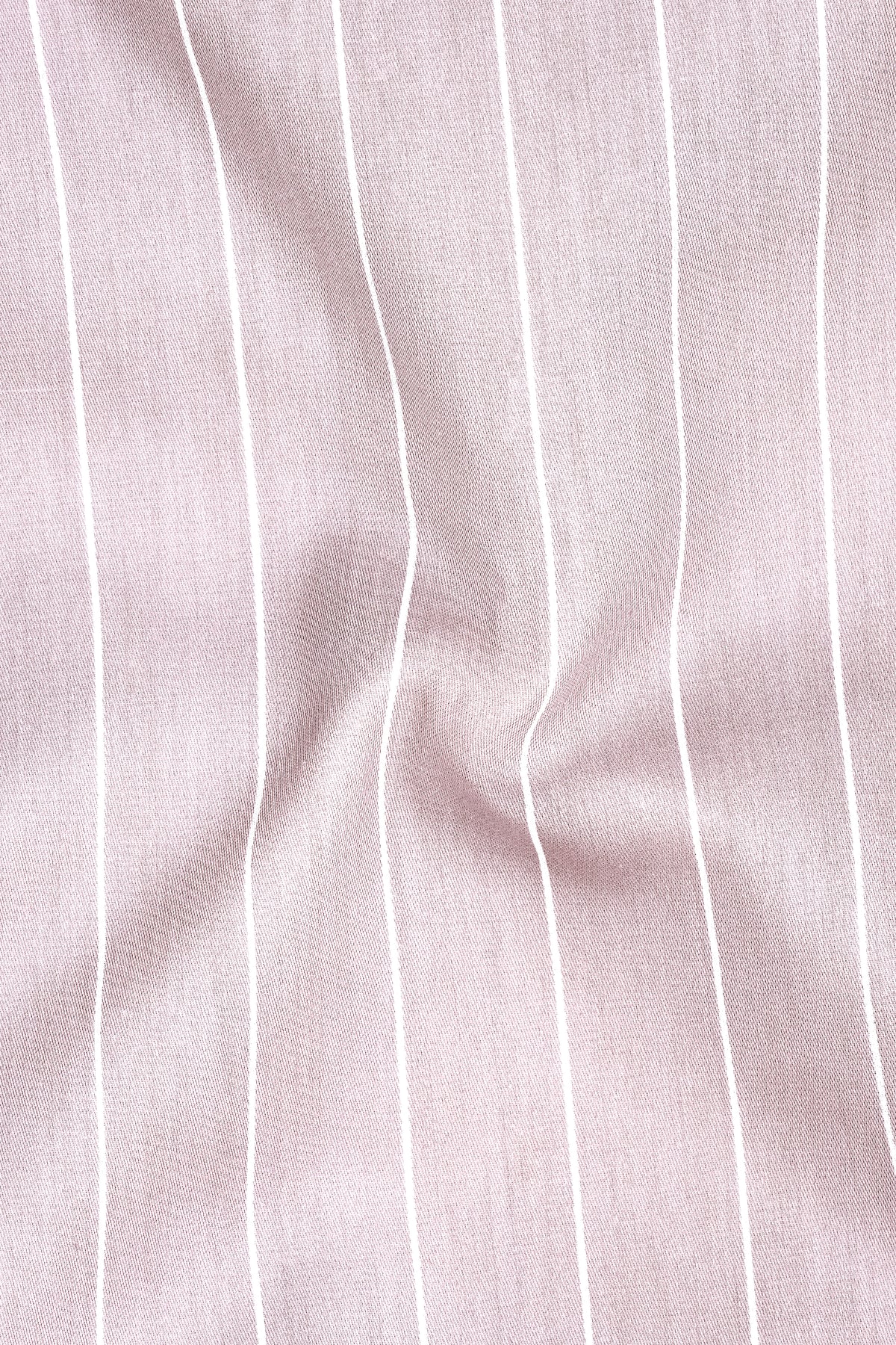 Veyron-Fantasy Gray and Bright White Pin Striped Subtle Sheen Premium Cotton Dress Shirt