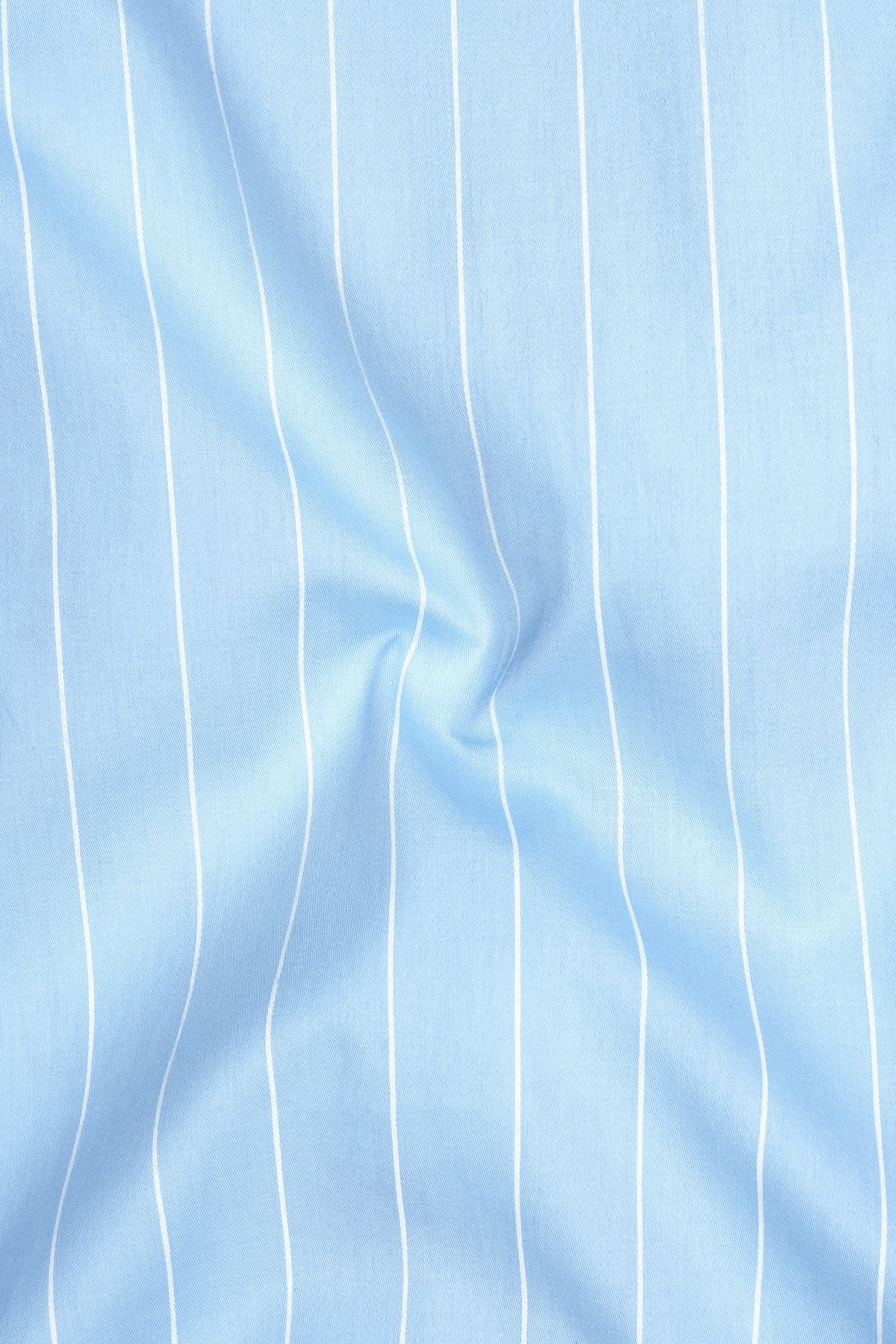 Striata-Hawkes Blue and Bright White Pin Striped Subtle Sheen Super Soft Premium Cotton Dress Shirt